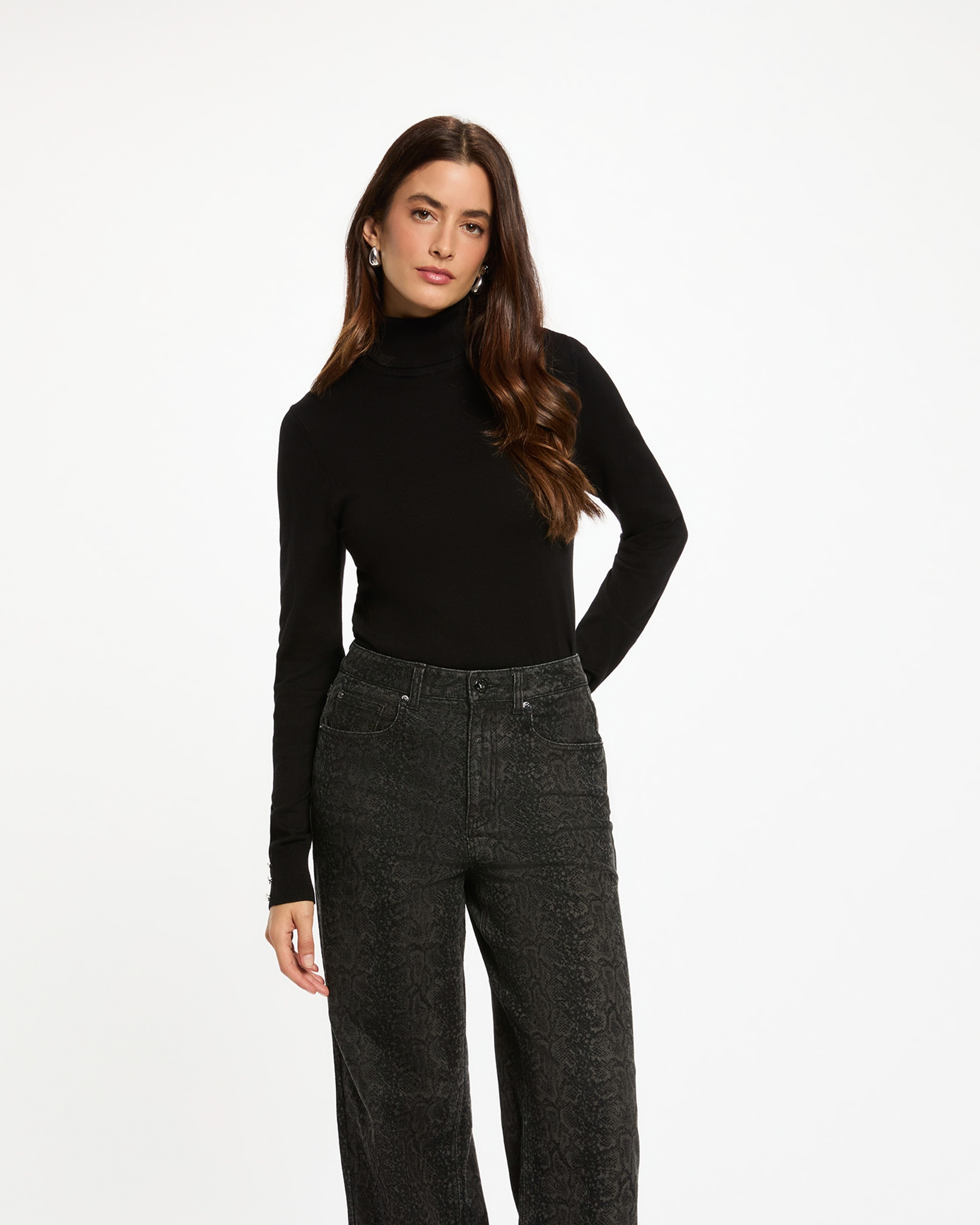 Morgan - Jersey de mujer de cuello alto.