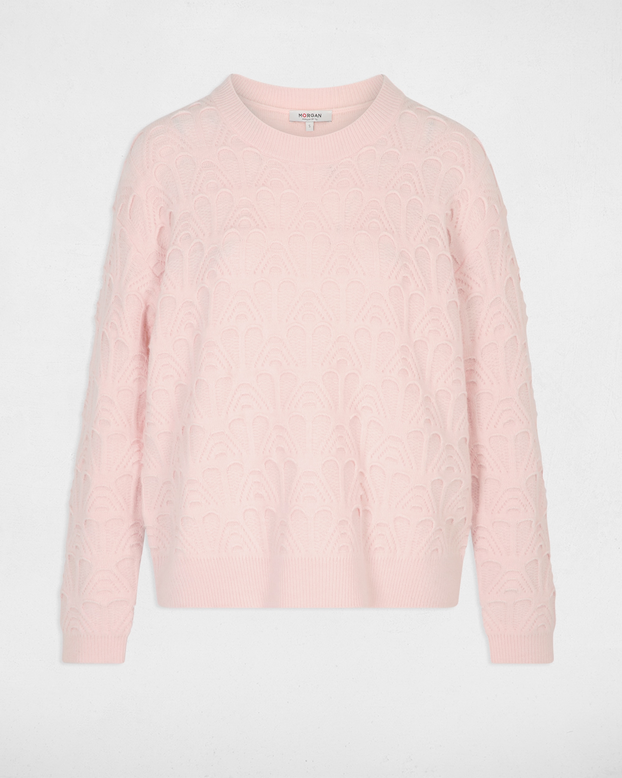 Jersey de mujer con punto calado - Morgan - Rosa claro Rosa claro-5
