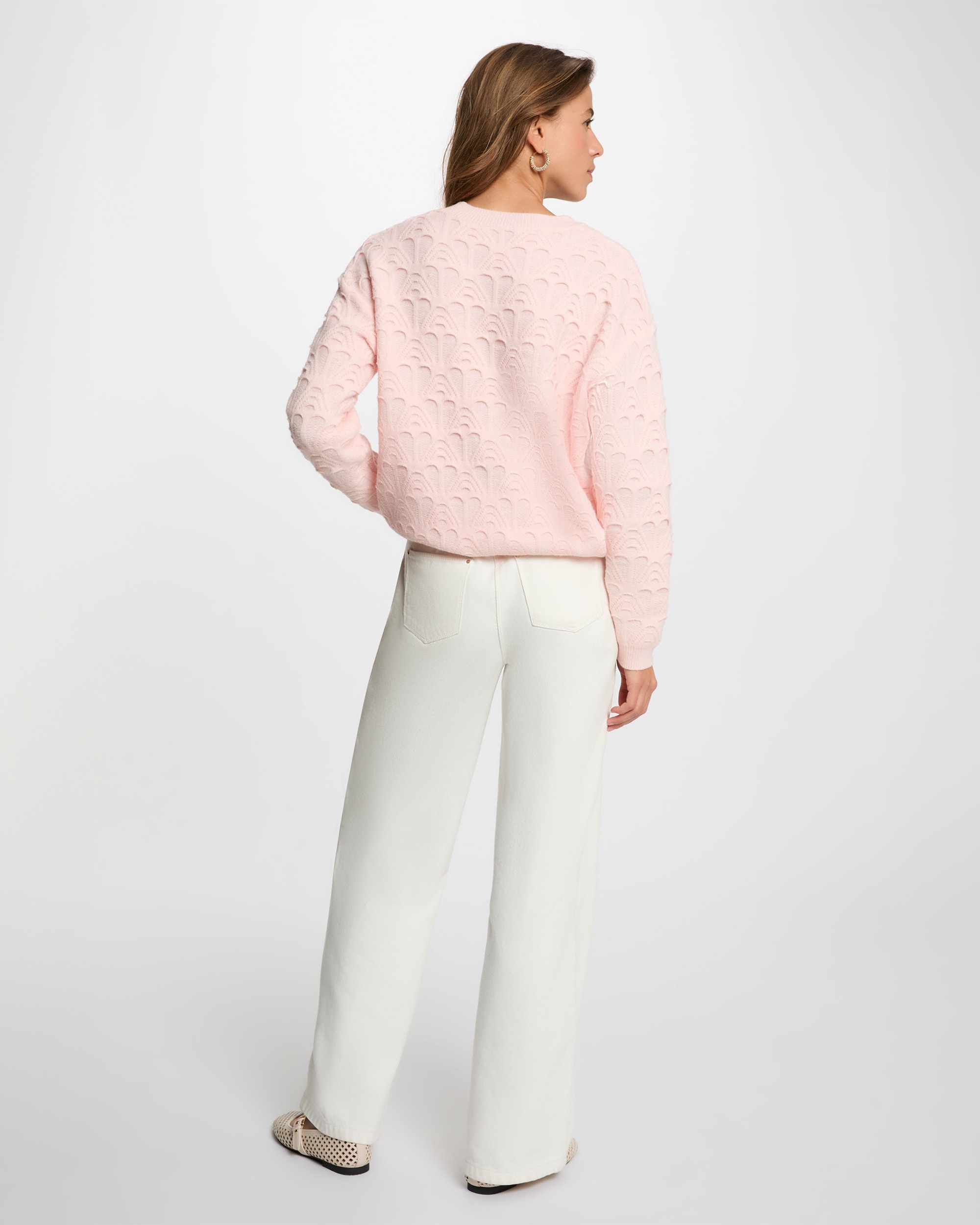 Jersey de mujer con punto calado - Morgan - Rosa claro Rosa claro-2