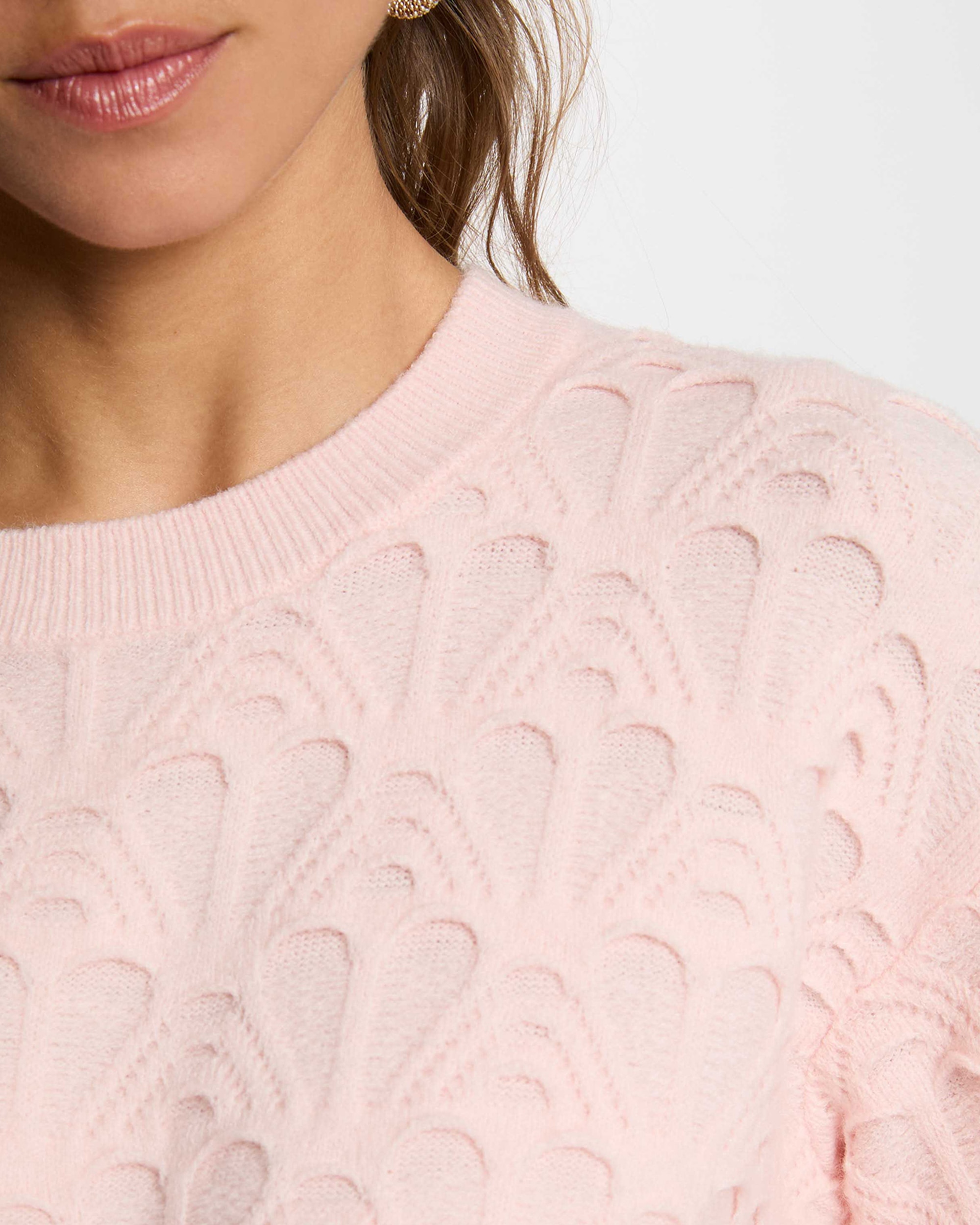 Jersey de mujer con punto calado - Morgan - Rosa claro Rosa claro-4