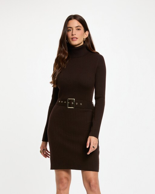 Imagen 0 de Vestido corto de cuello alto