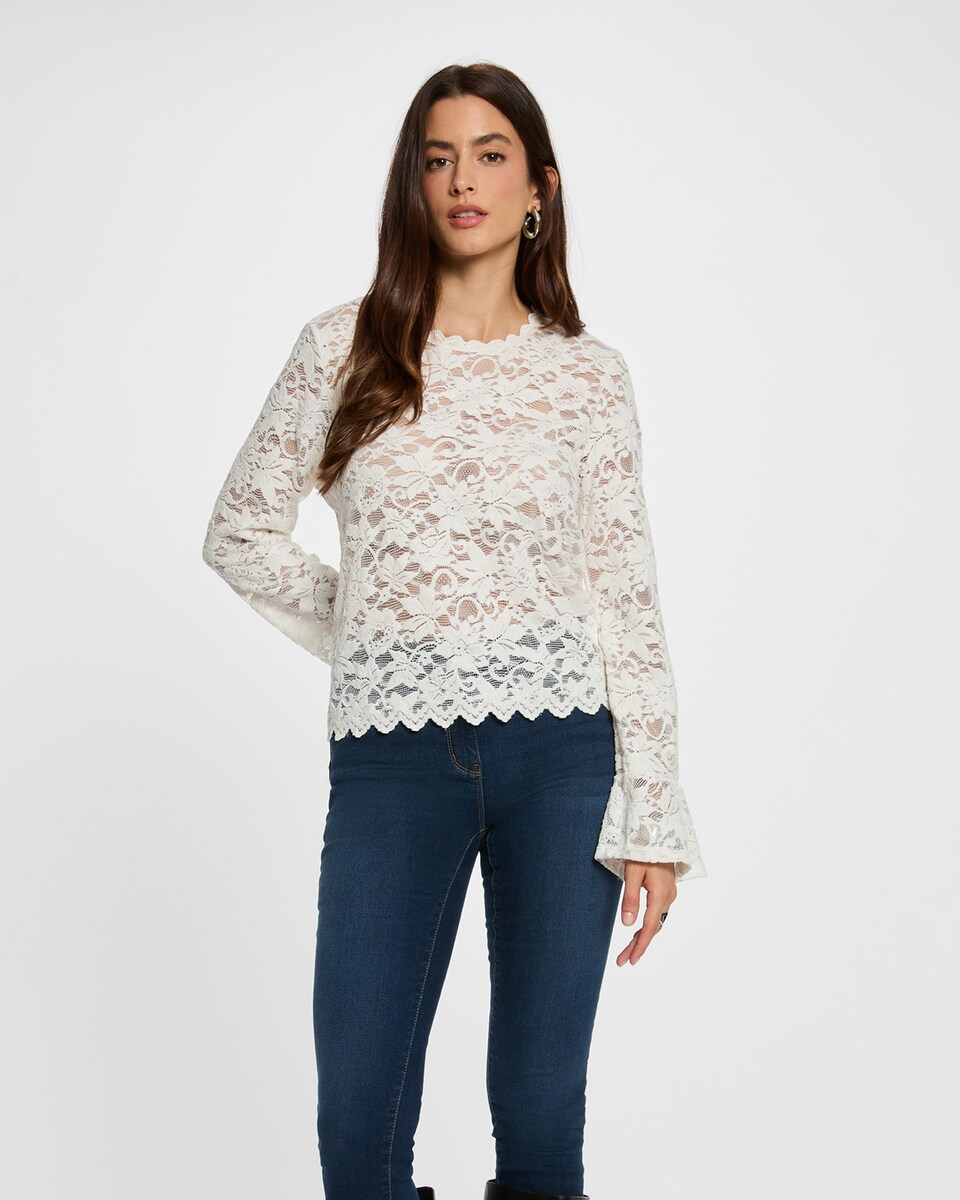 Blusa de mujer encaje mangas largas · Morgan · El Corte Inglés