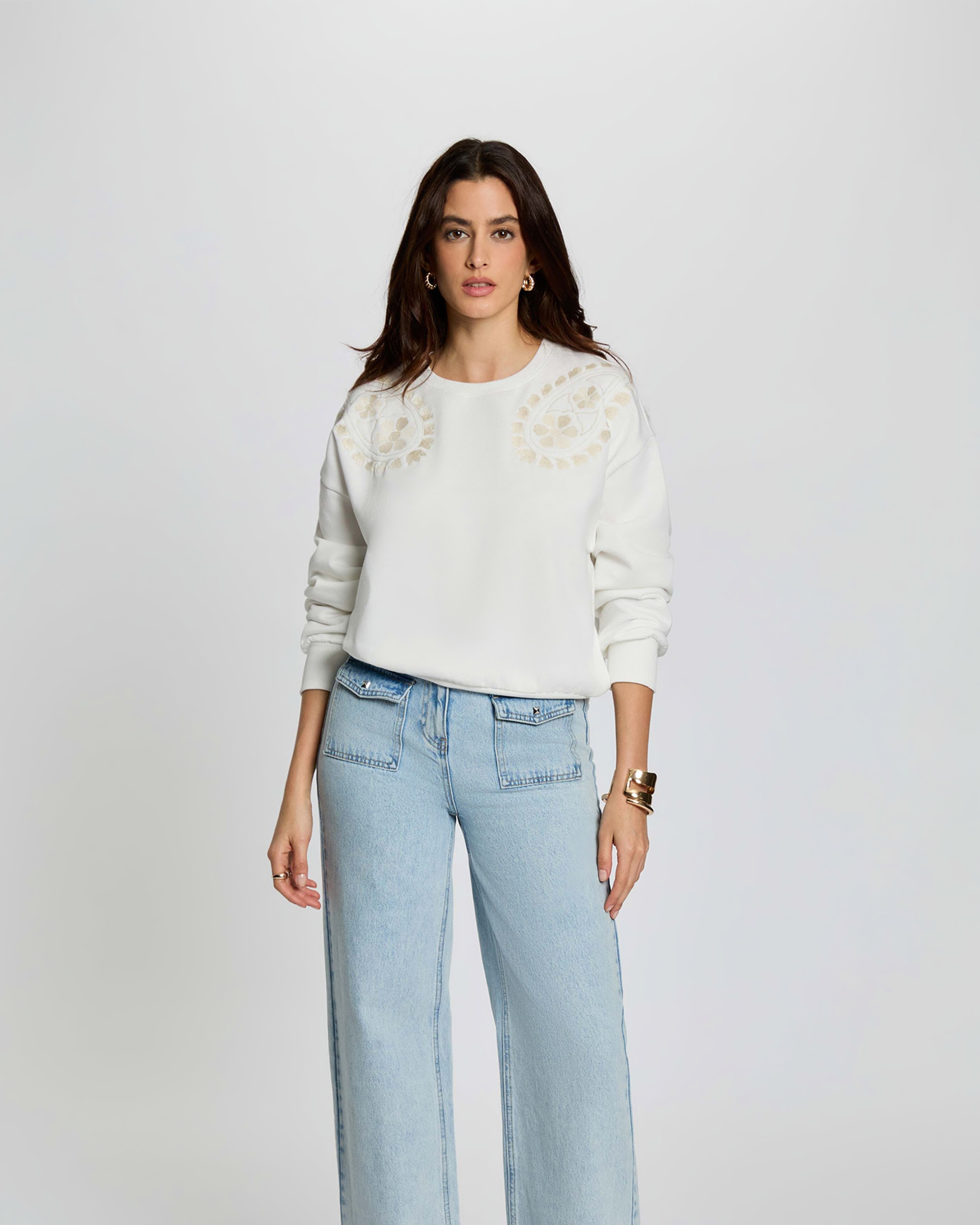 Morgan - Sudadera de mujer de punto bordado.