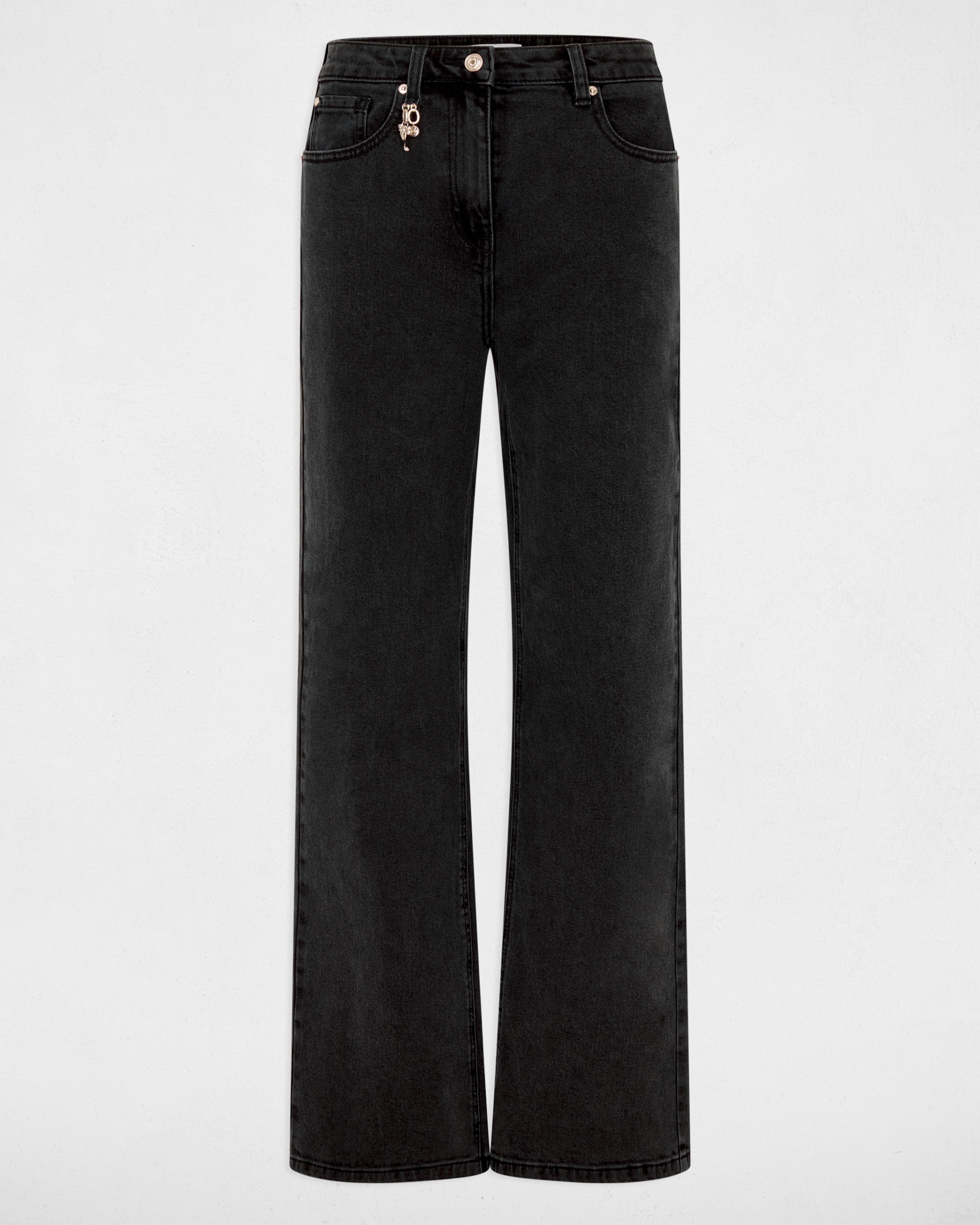 Vaqueros de mujer anchos de tiro alto - Morgan - Negro Negro-5