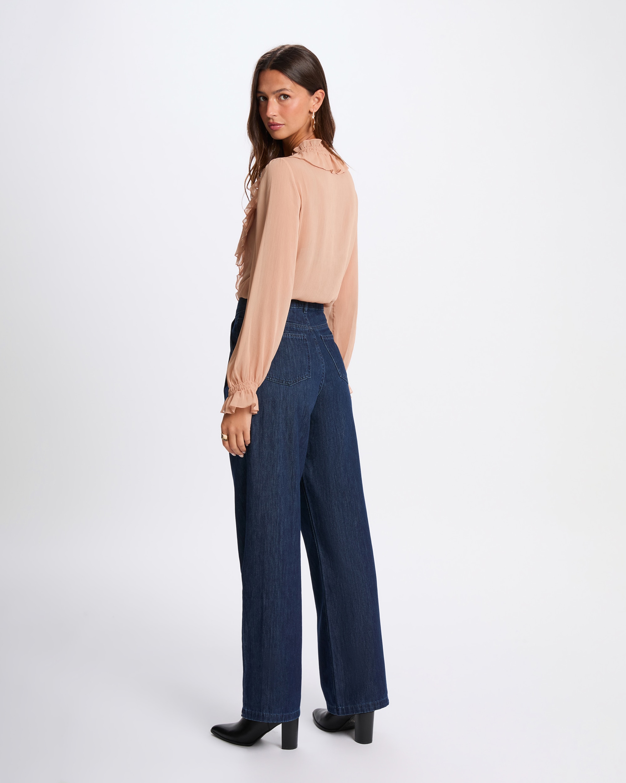 Camisa de mujer con volantes - Morgan - Rosa claro Rosa claro-2