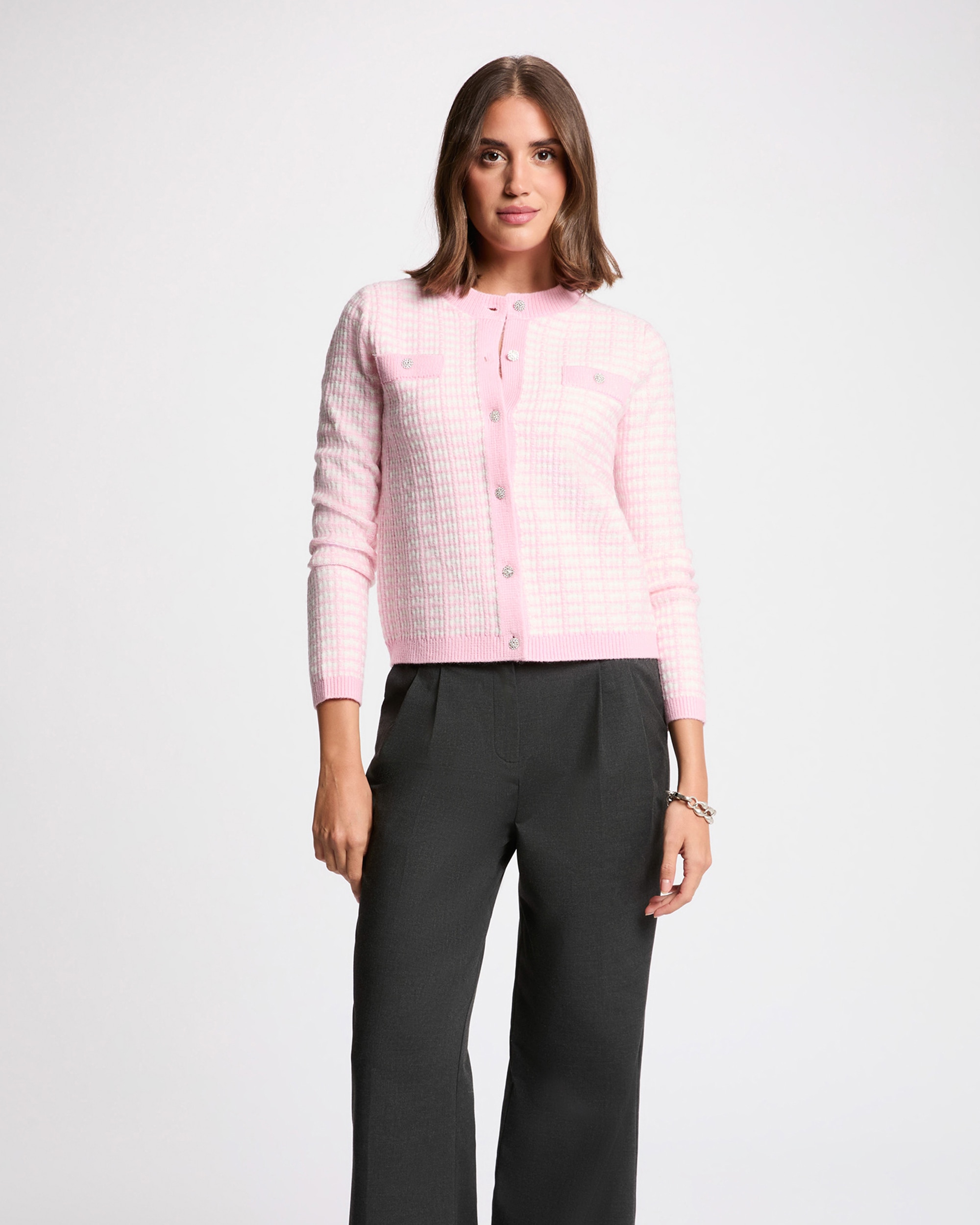 Morgan - Cárdigan de mujer ajustado jacquard.
