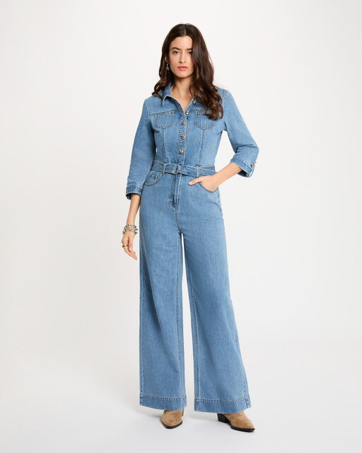 Imagen 0 de Mono de mujer vaquero piernas anchas