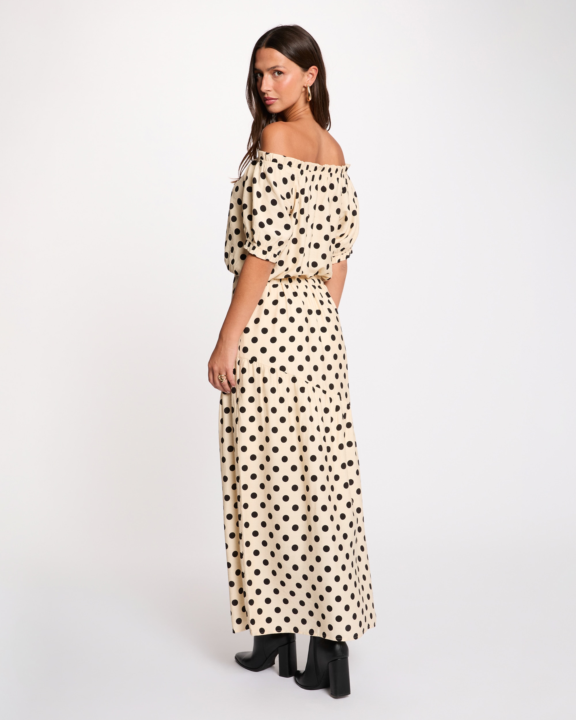Top de mujer fluido con cuello bardot - Morgan - Beige Beige-2