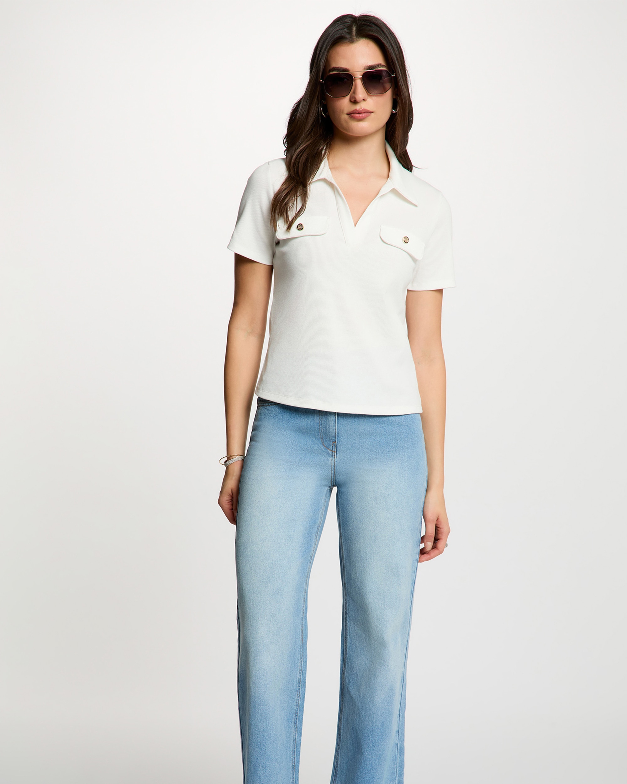 Morgan - Camiseta de mujer manga corta con cuello polo.
