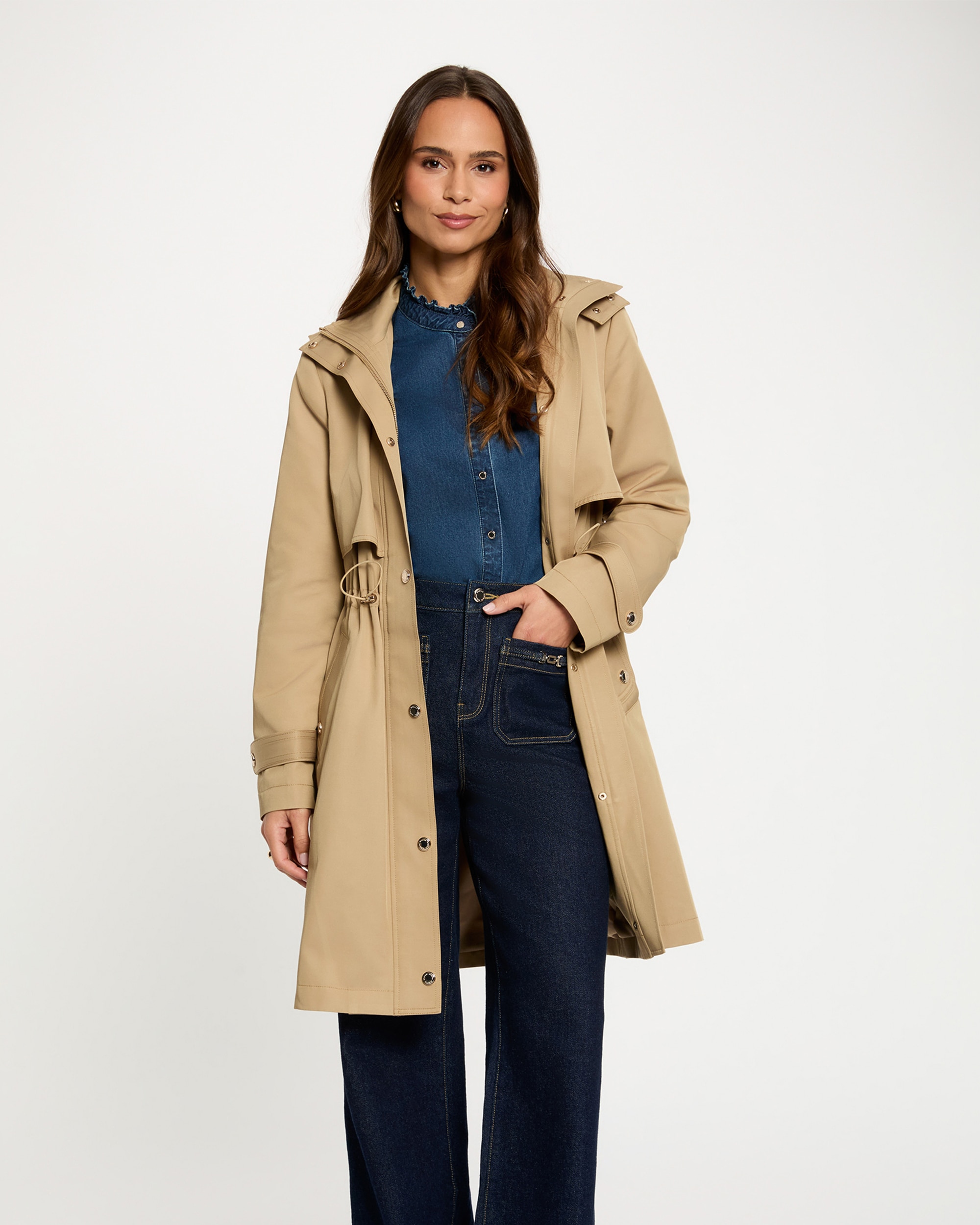 Morgan - Parka de mujer larga con cuello alto.