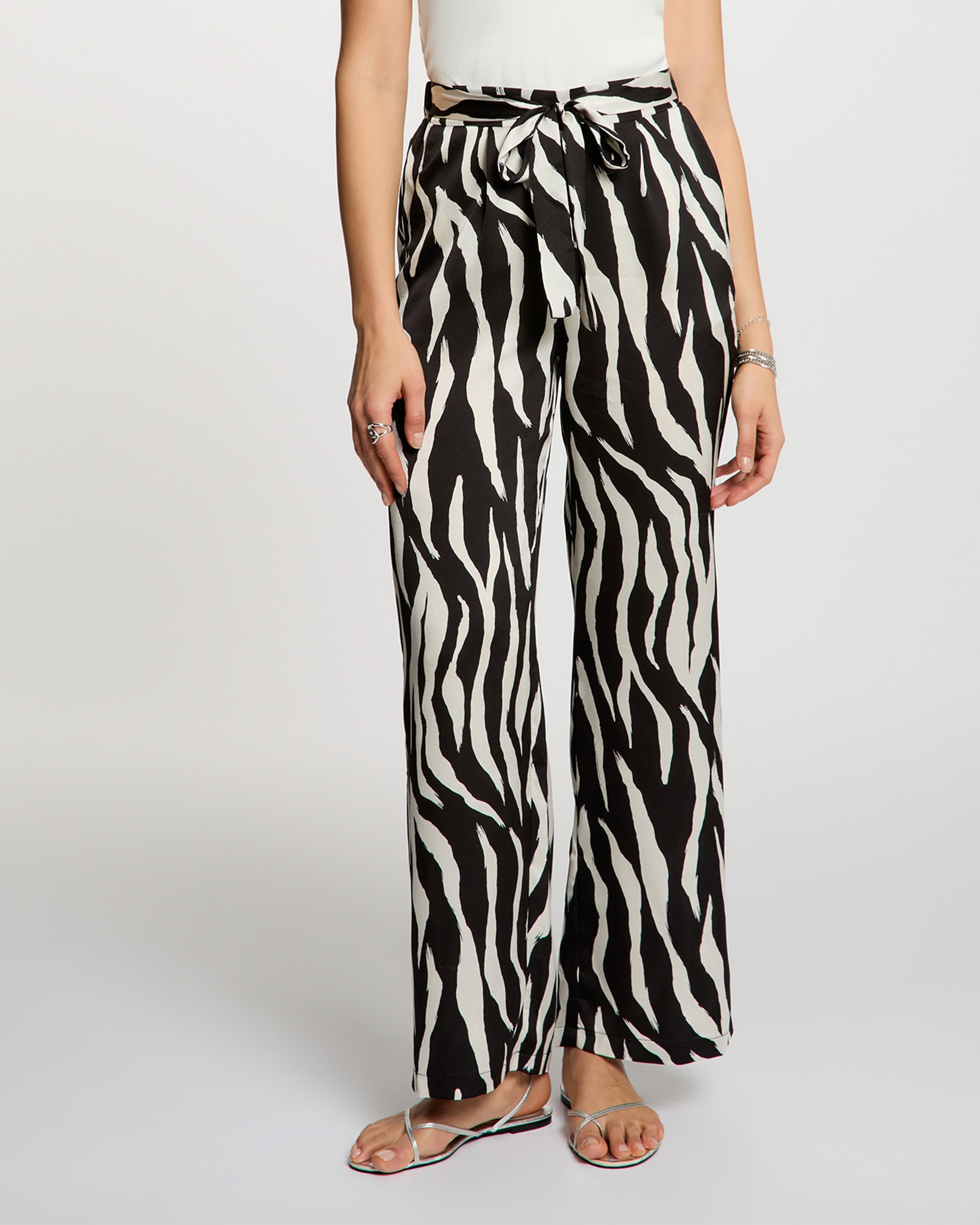 Morgan - Pantalón de mujer fluido estampado.