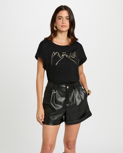 Imagen 0 de Camiseta de mujer corta con inscripción