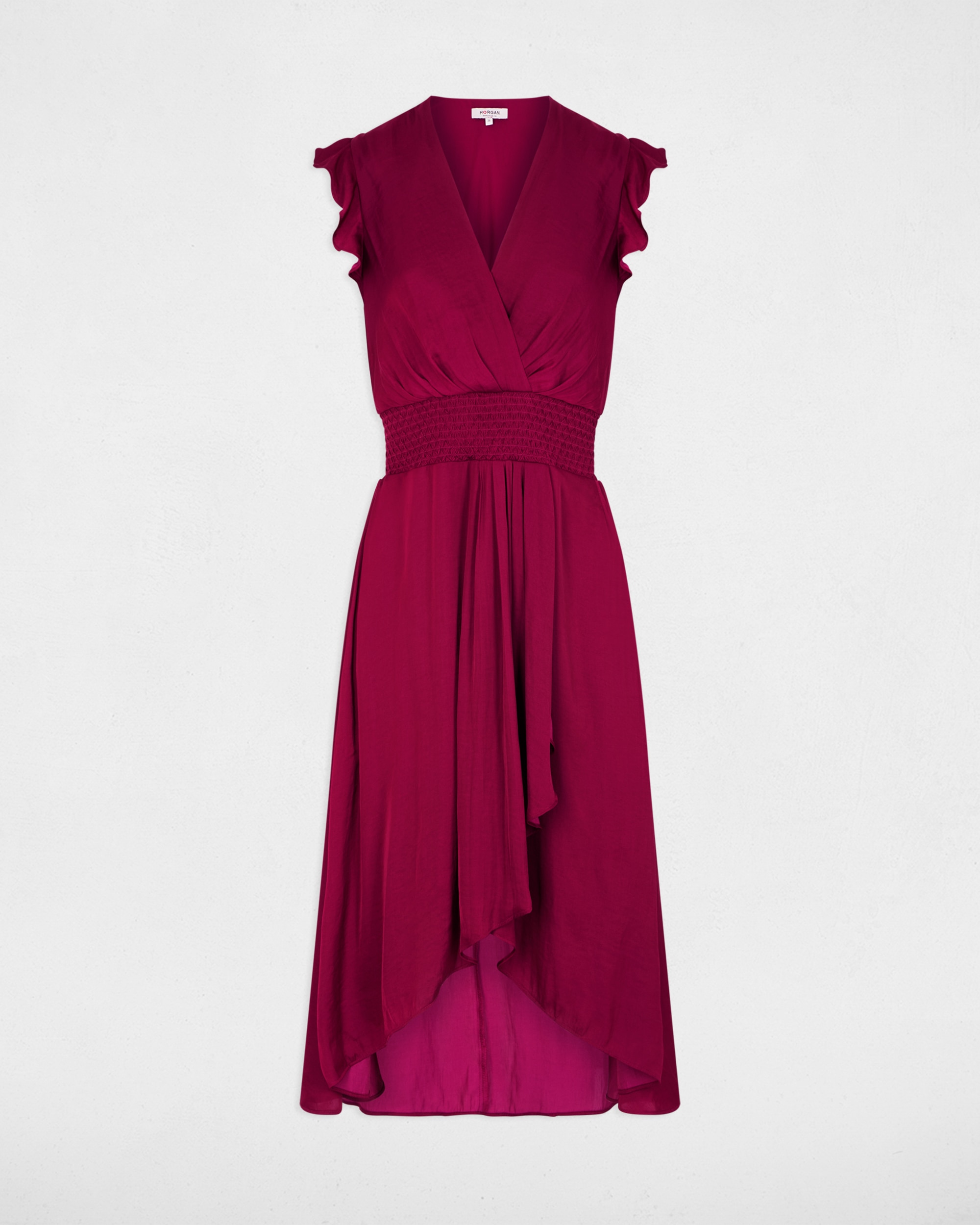 Vestido midi holgado sin mangas - Morgan - Rojo Burdeos-5
