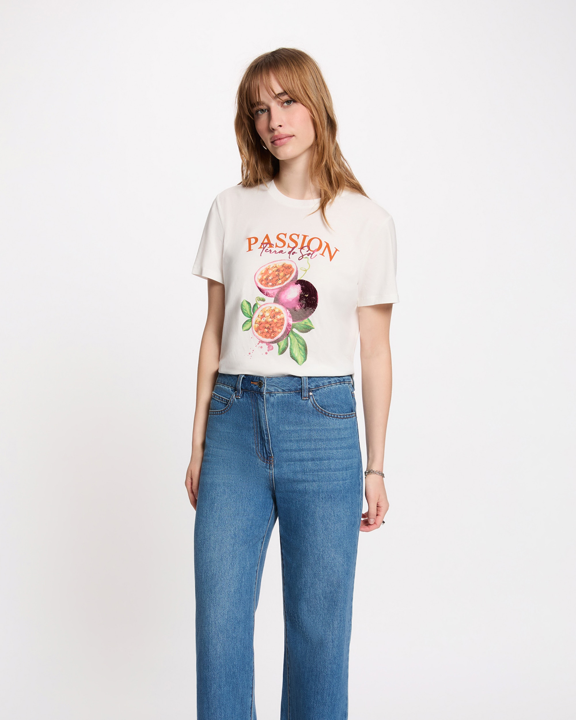 Morgan - Camiseta de mujer estampada cuello redondo.