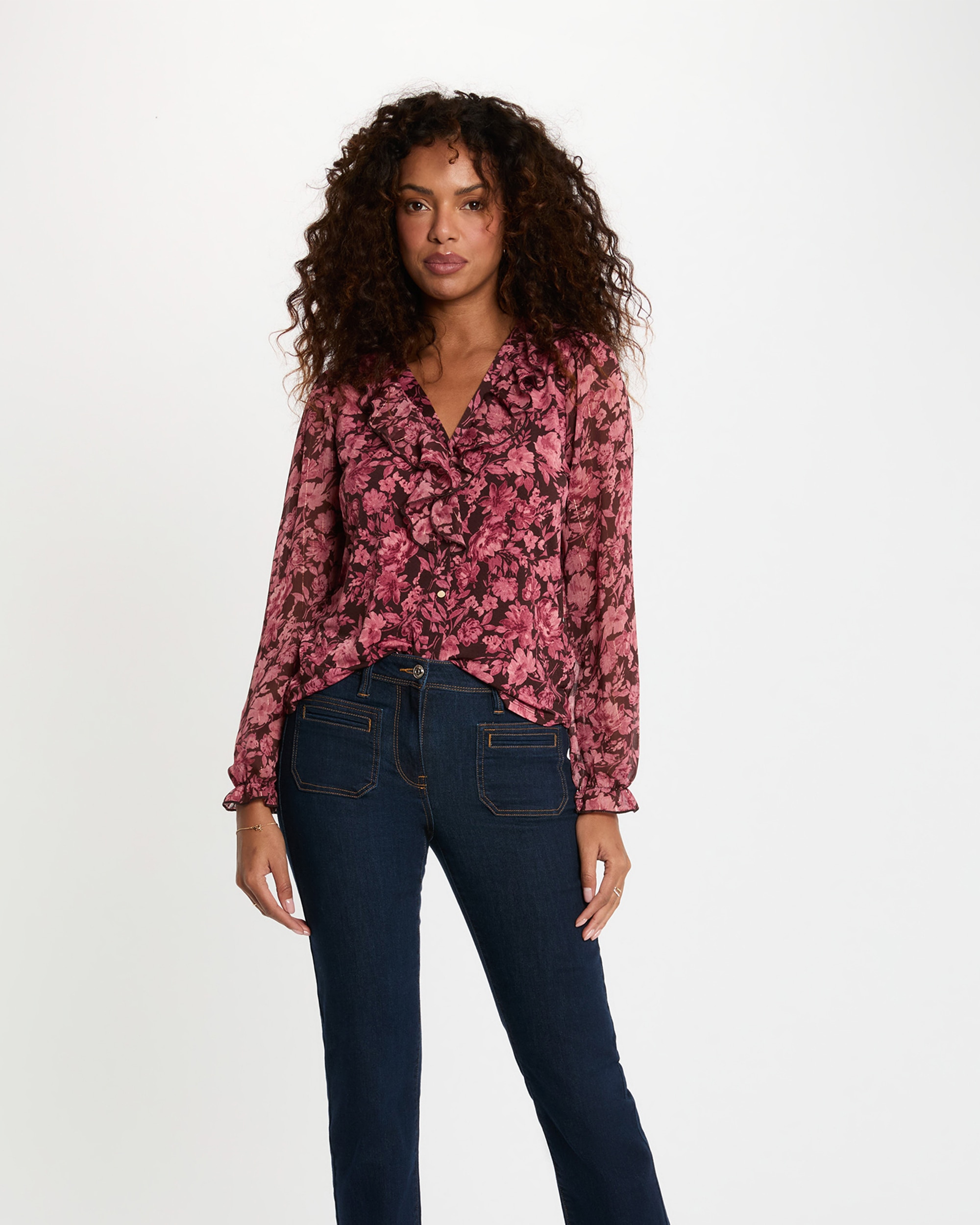 Morgan - Camisa de mujer de voile con estampado.