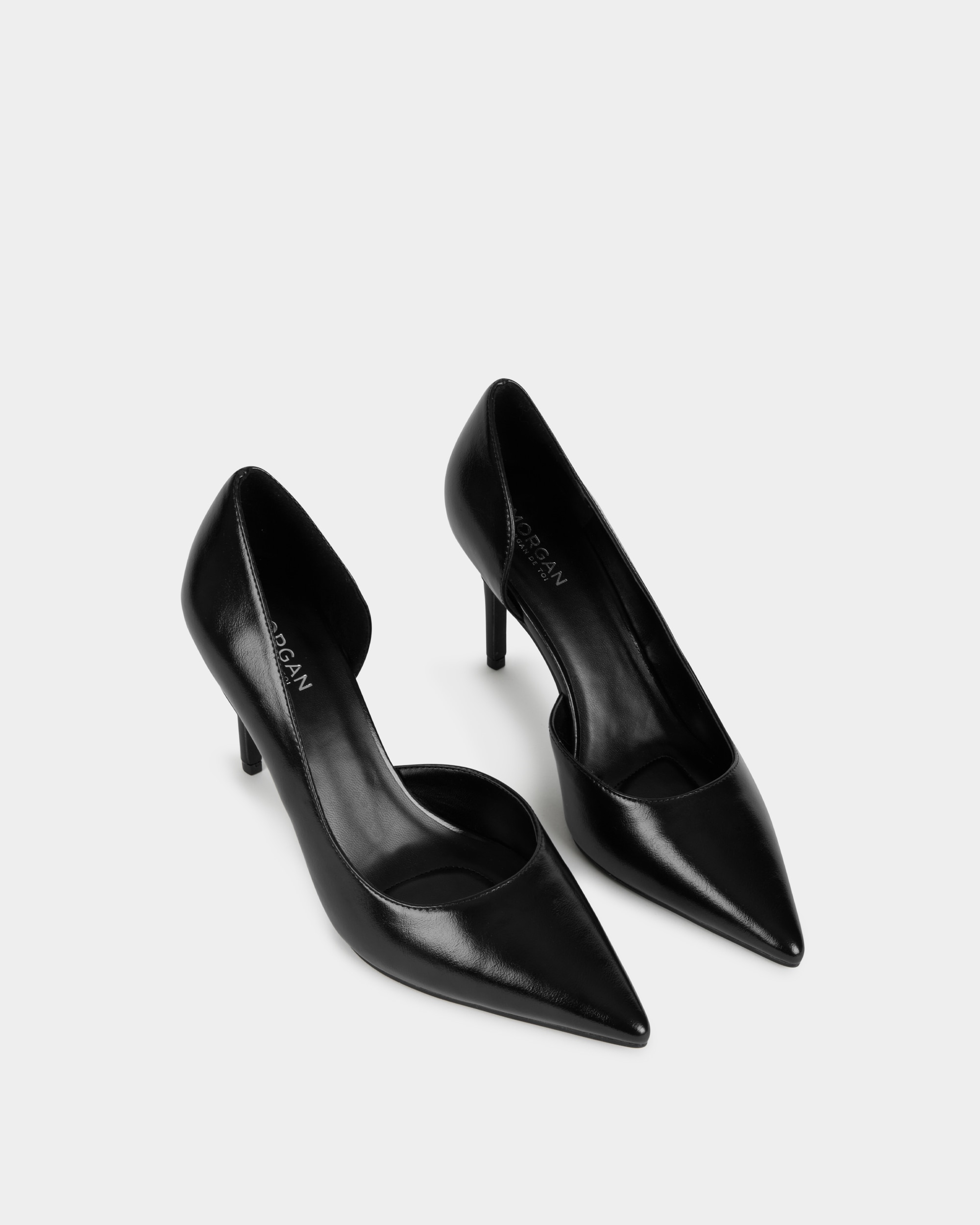 Zapato de tacón de mujer con lateral abierto - Morgan - Negro Negro-2