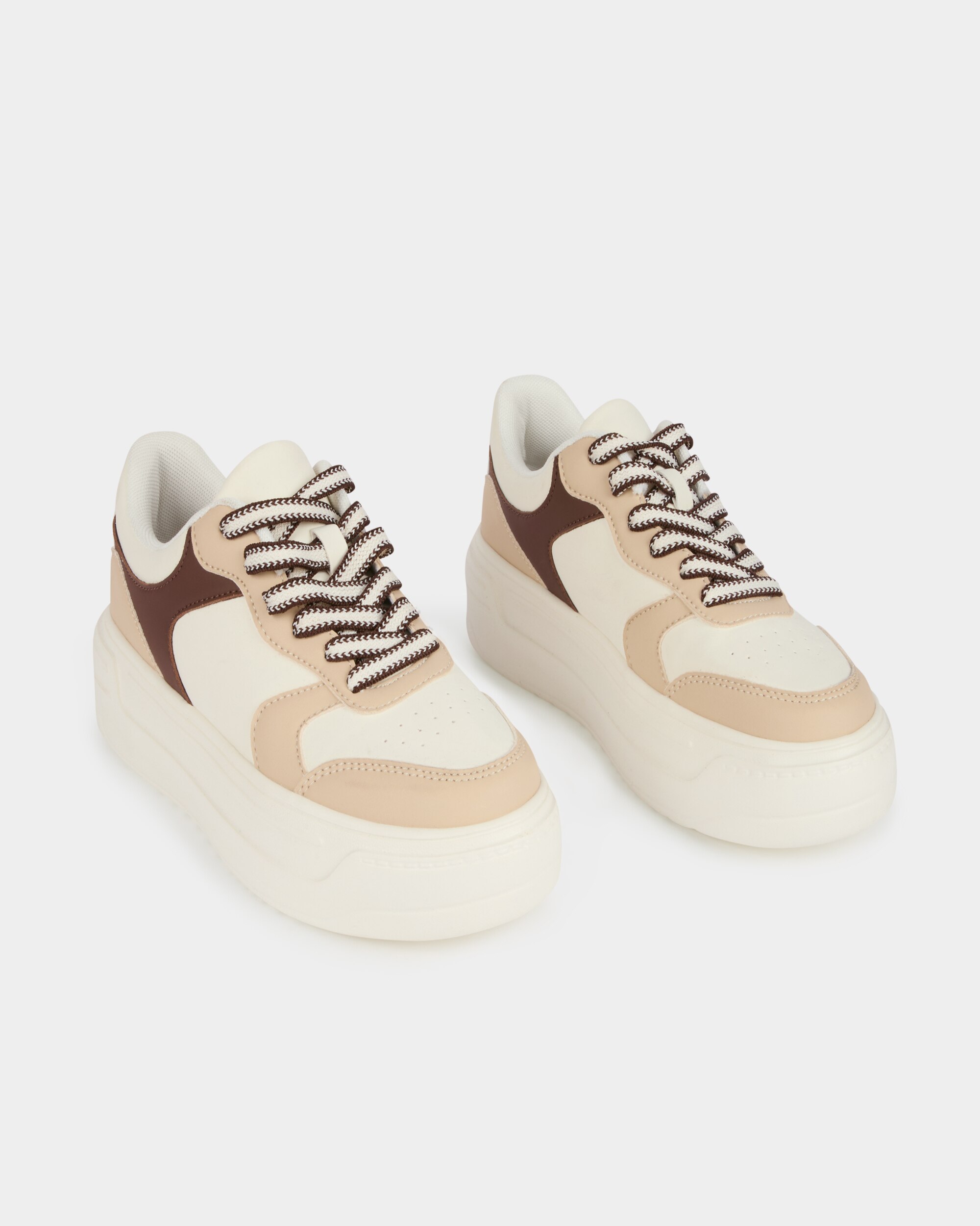 Zapatillas de mujer bicolor con plataforma - Morgan - Natural Natural-4