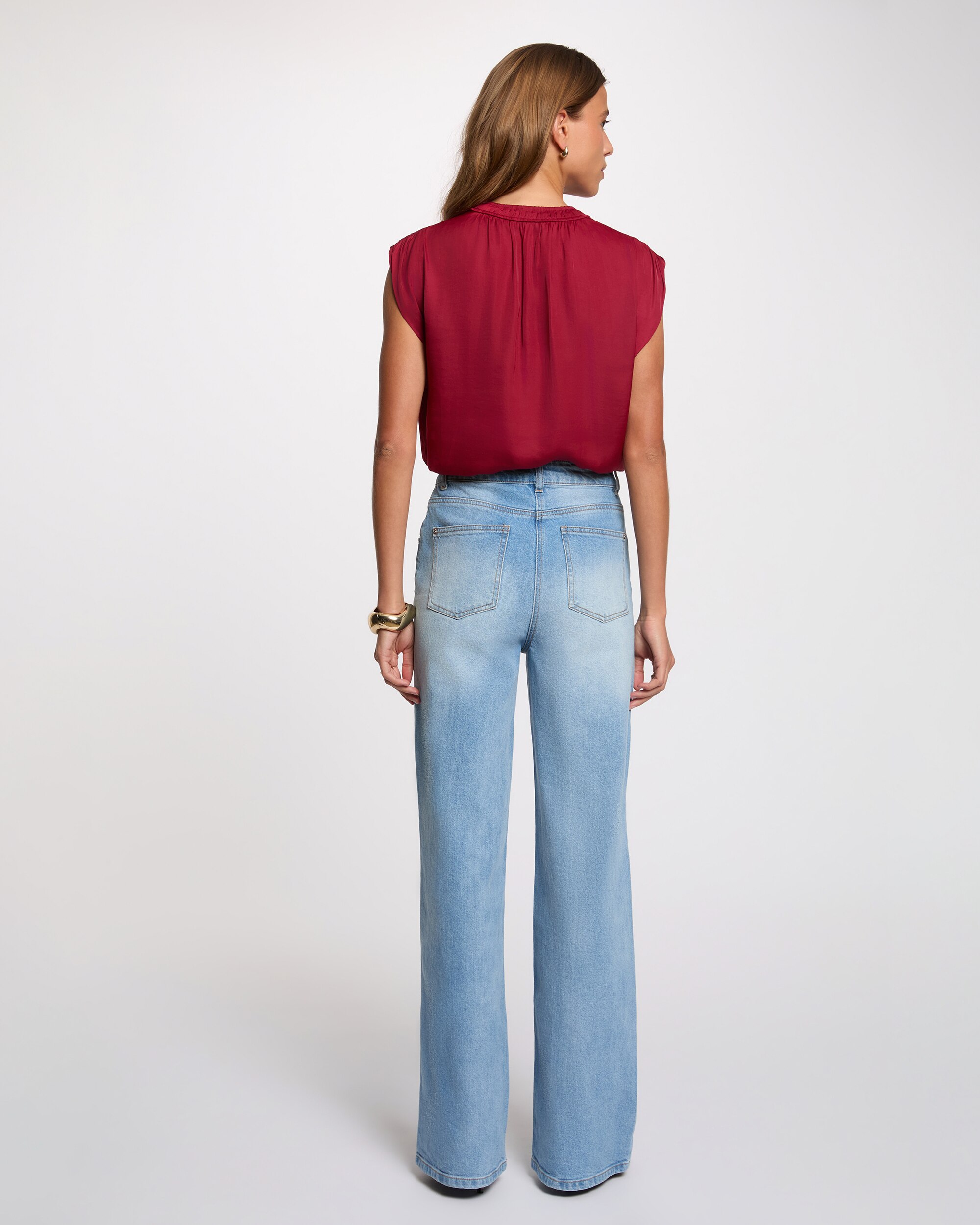 Blusa de mujer con escote pico - Morgan - Burdeos Burdeos-2