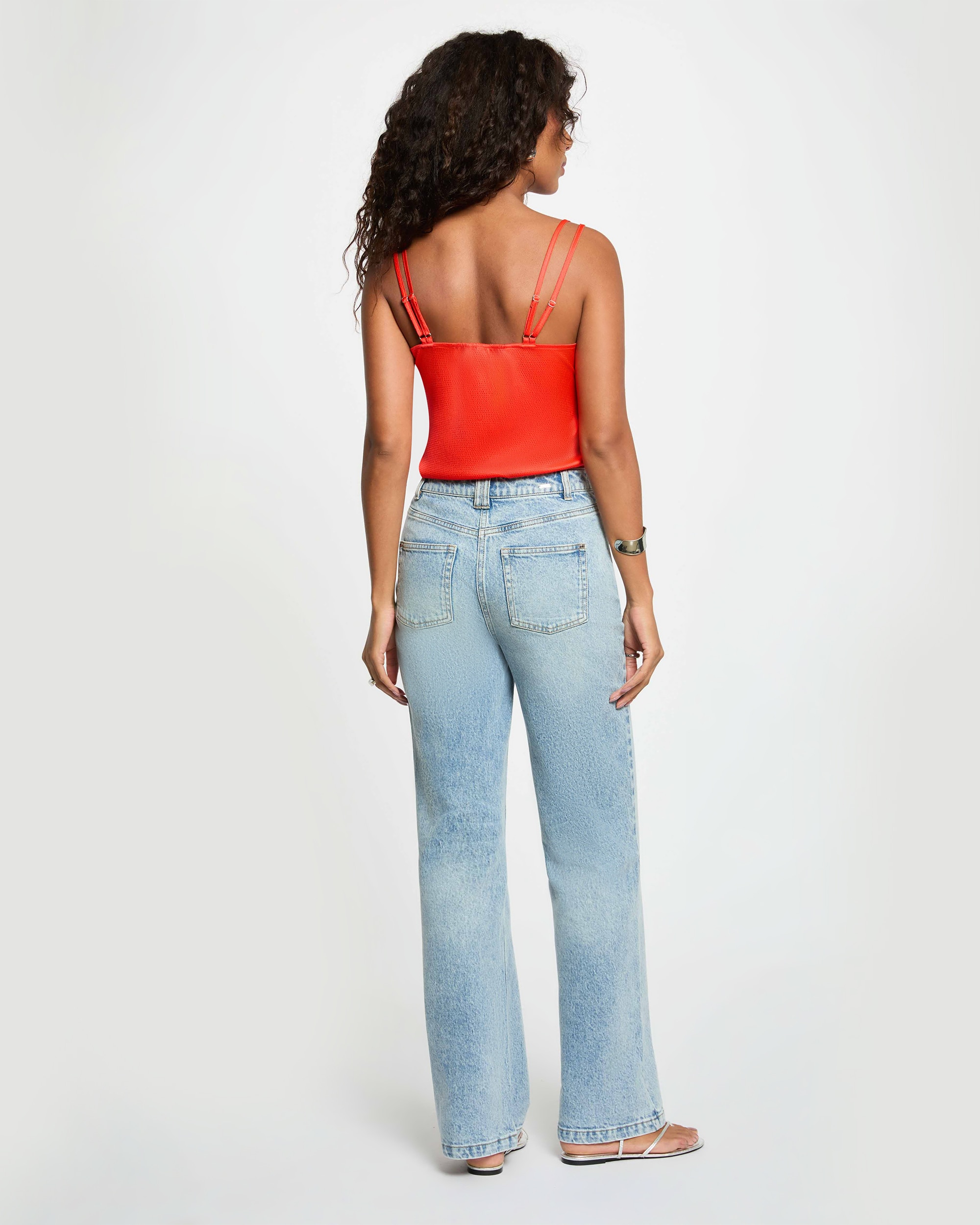 Blusa de mujer con tirantes decorados - Morgan - Rojo Rojo-2