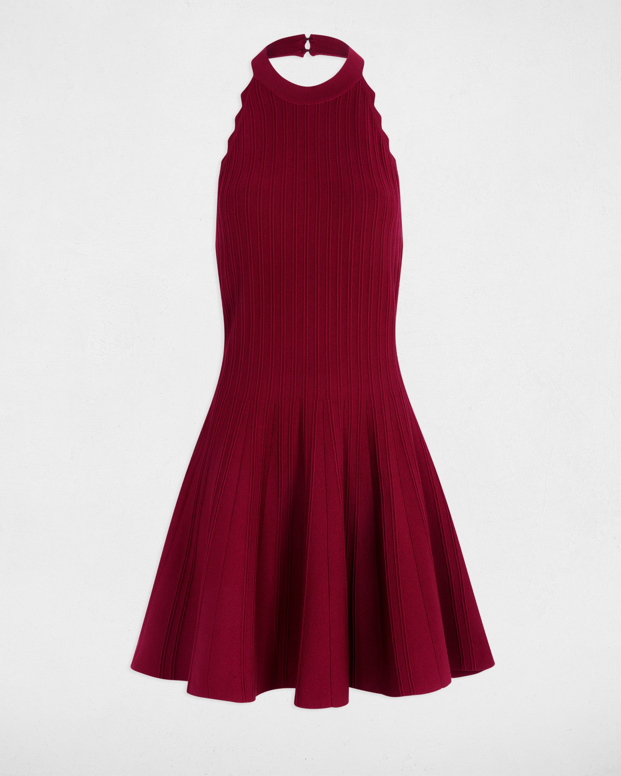 Vestido corto de punto evasé sin mangas - Morgan - Burdeos Burdeos-2