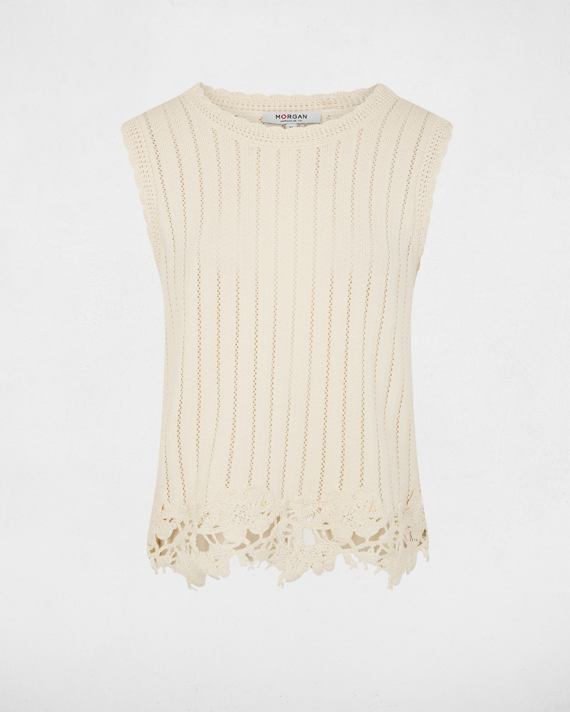 Top de mujer sin mangas de canalé - Morgan - Camel Camel-5