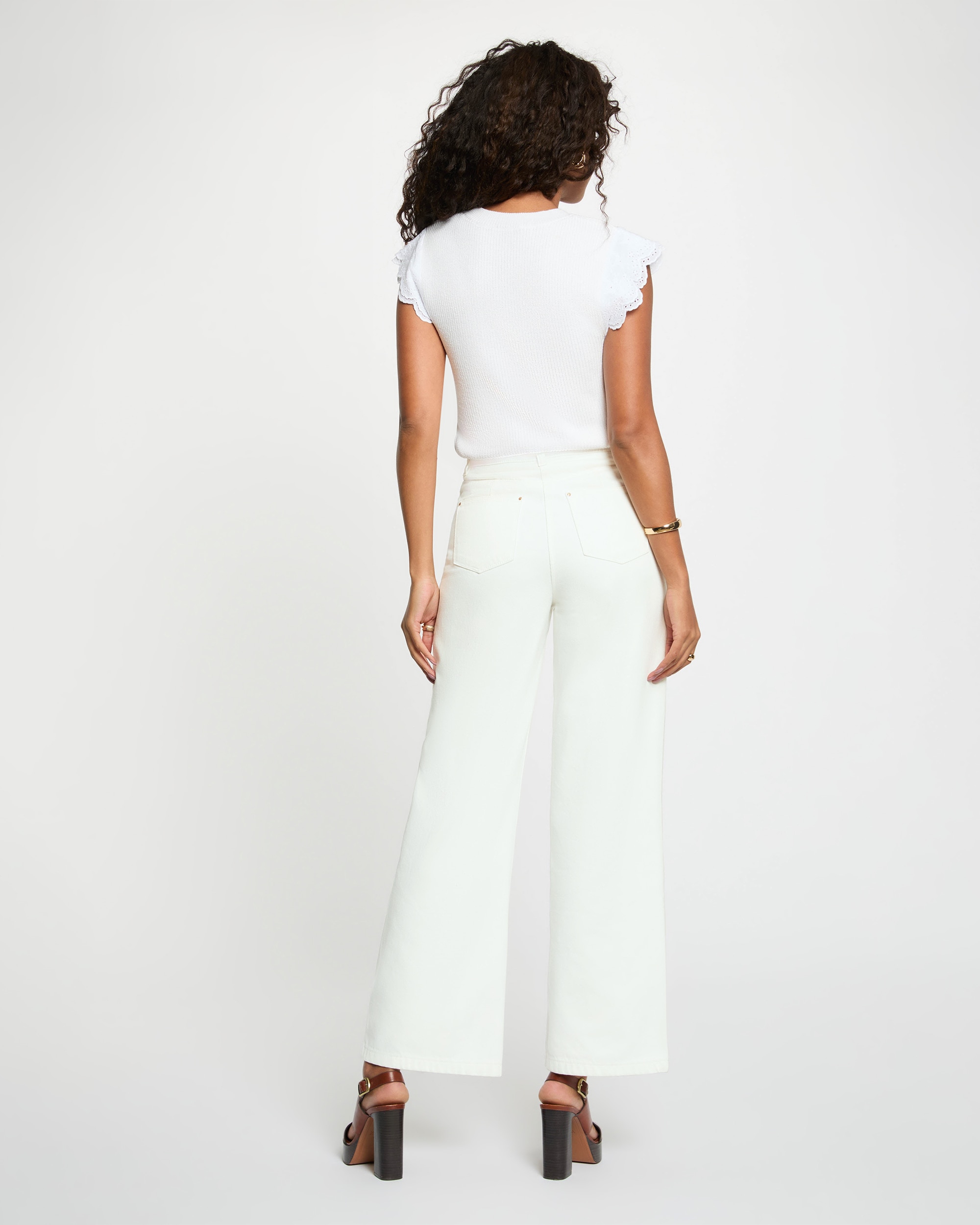 Top de mujer en punto fino efecto encaje - Morgan - Blanco Blanco-2