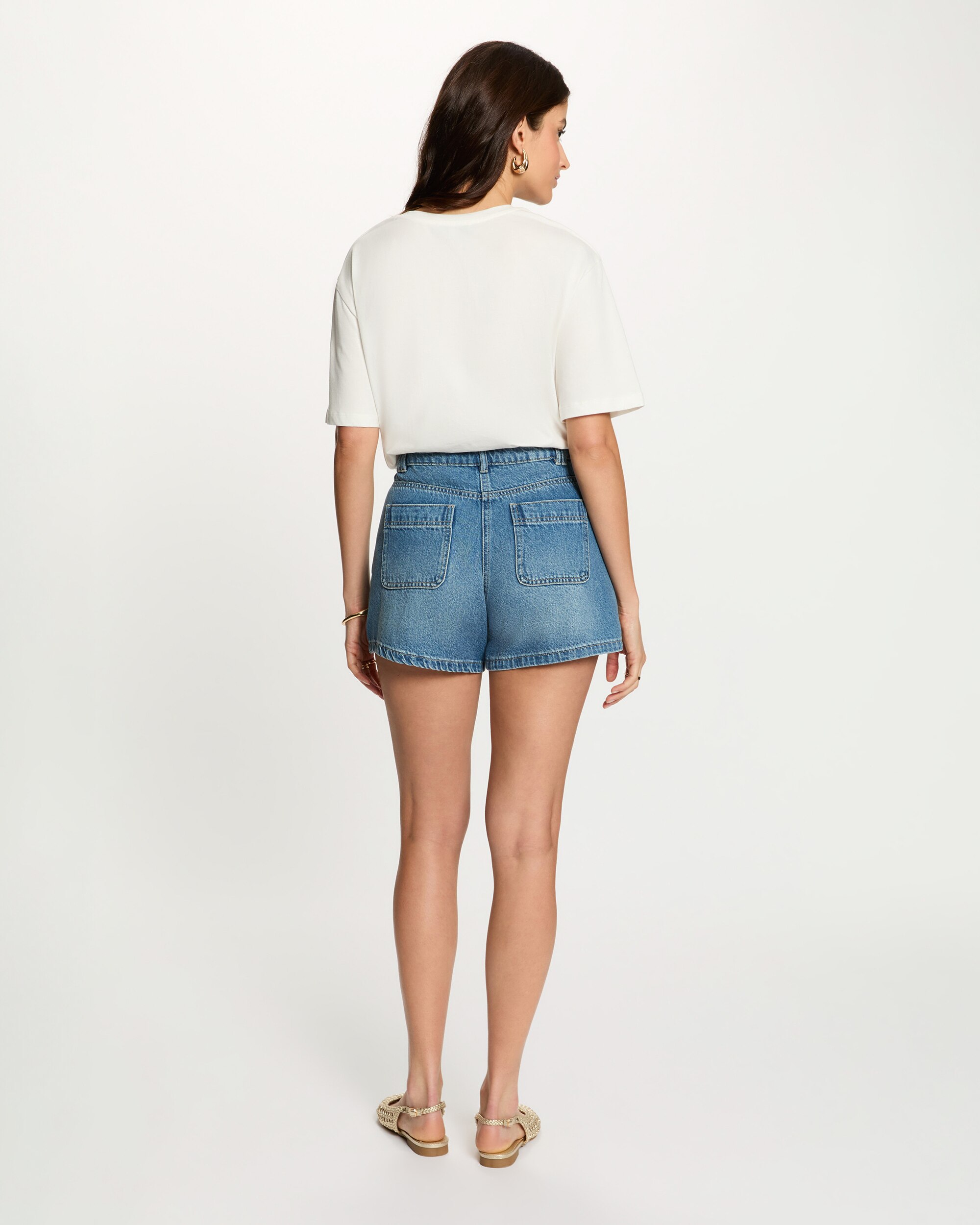 Camiseta de mujer estampada cuello redondo - Morgan - Blanco Blanco-2