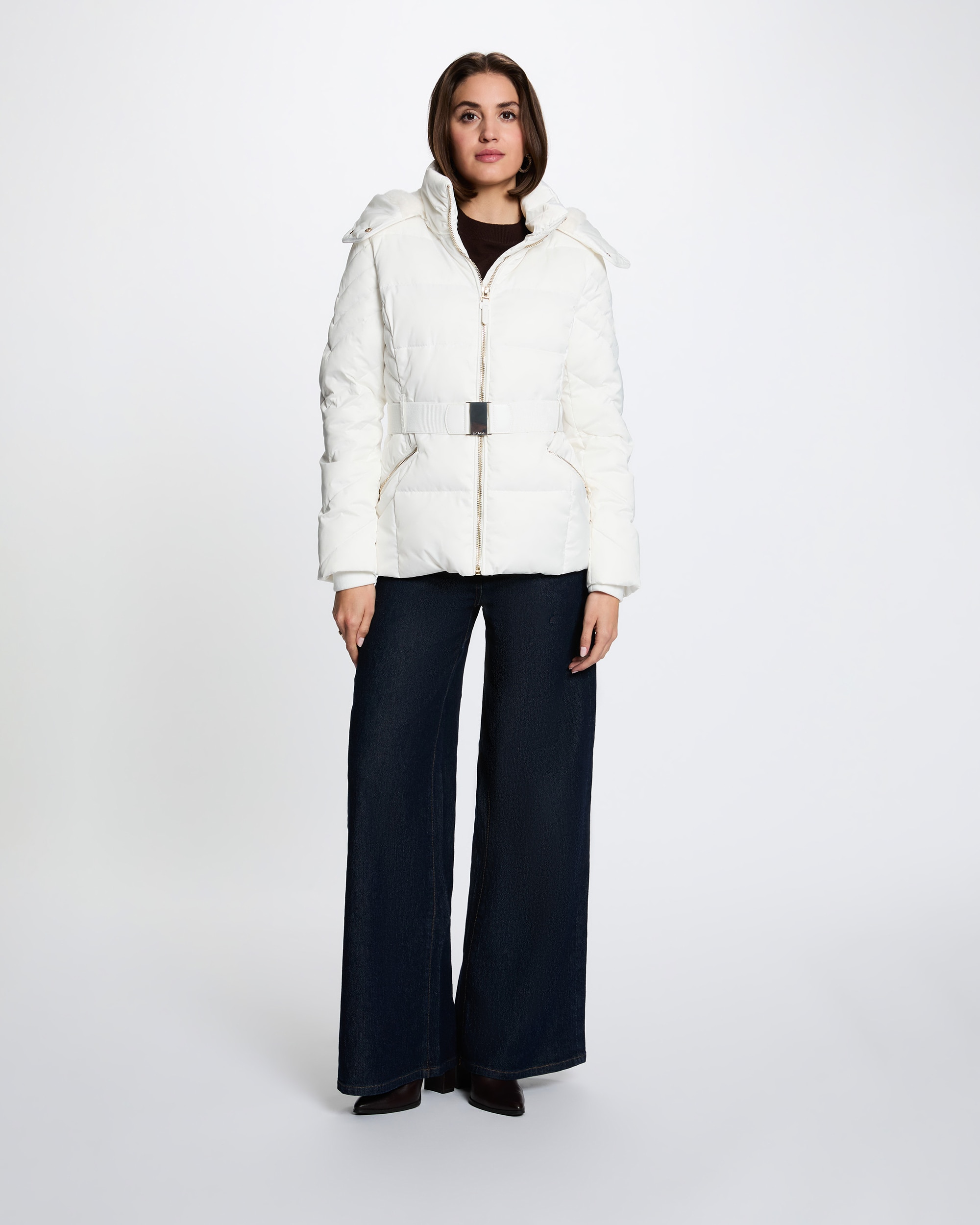 Plumíferos de mujer con capucha - Morgan - Blanco Blanco-3