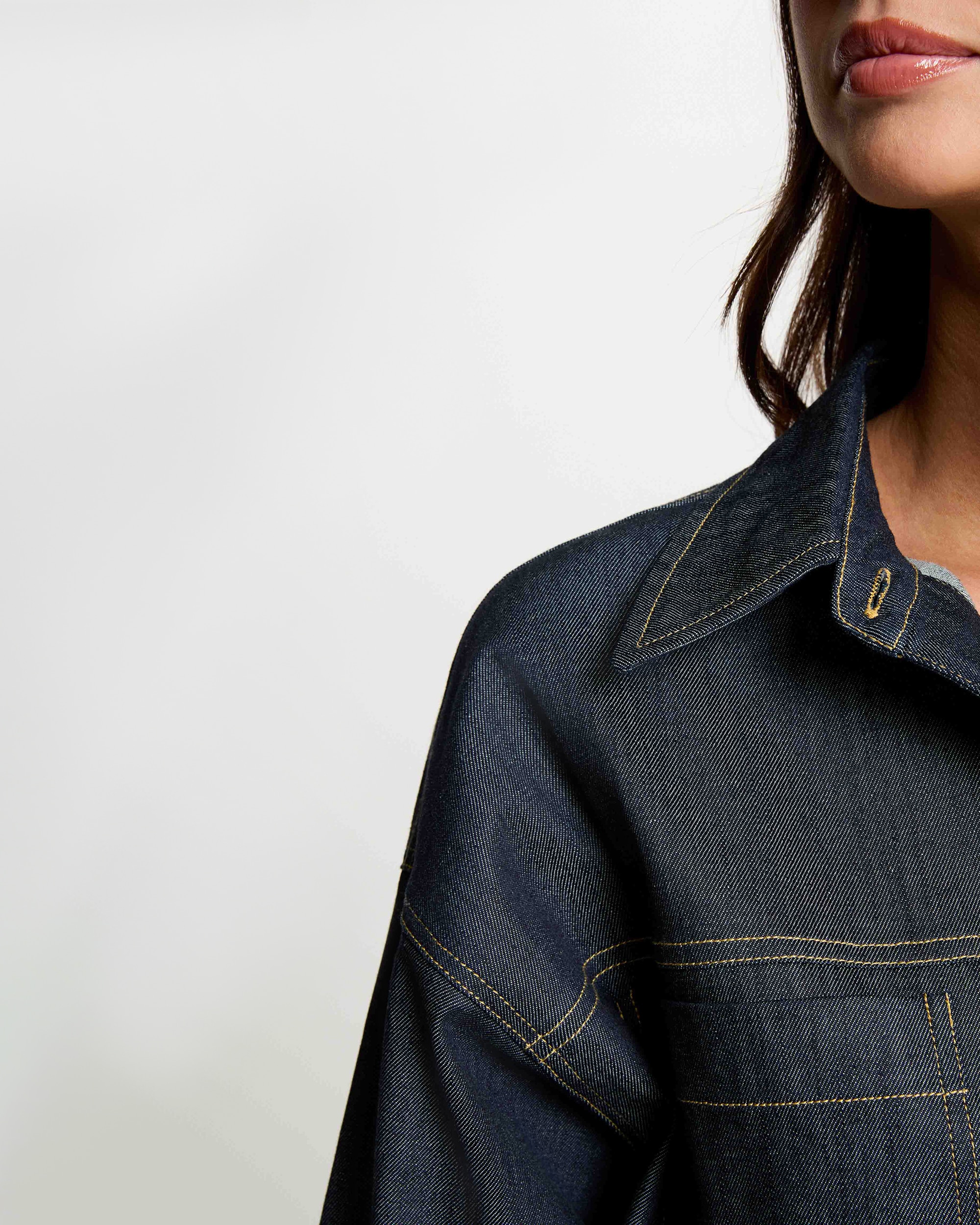 Blazer de mujer con cuello camisero - Morgan - Azul denim Azul denim-4