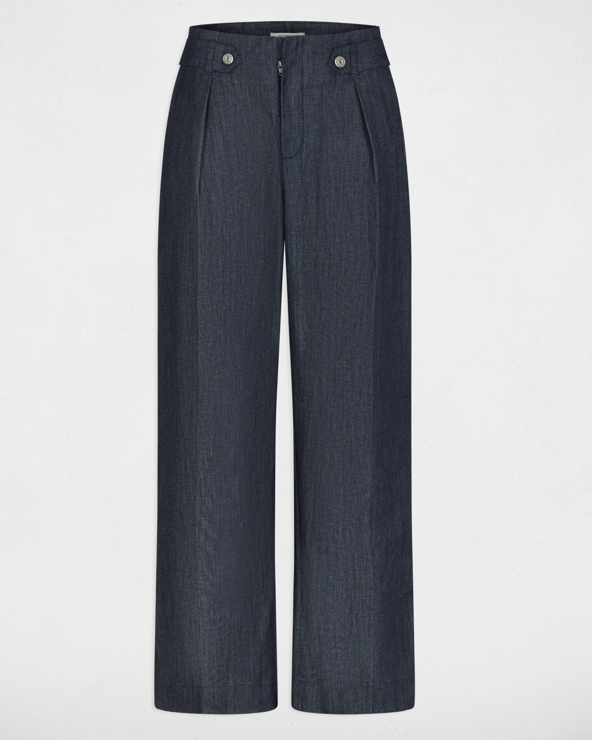 Pantalones anchos de mujer con pinzas - Morgan - Azul denim Azul denim-5