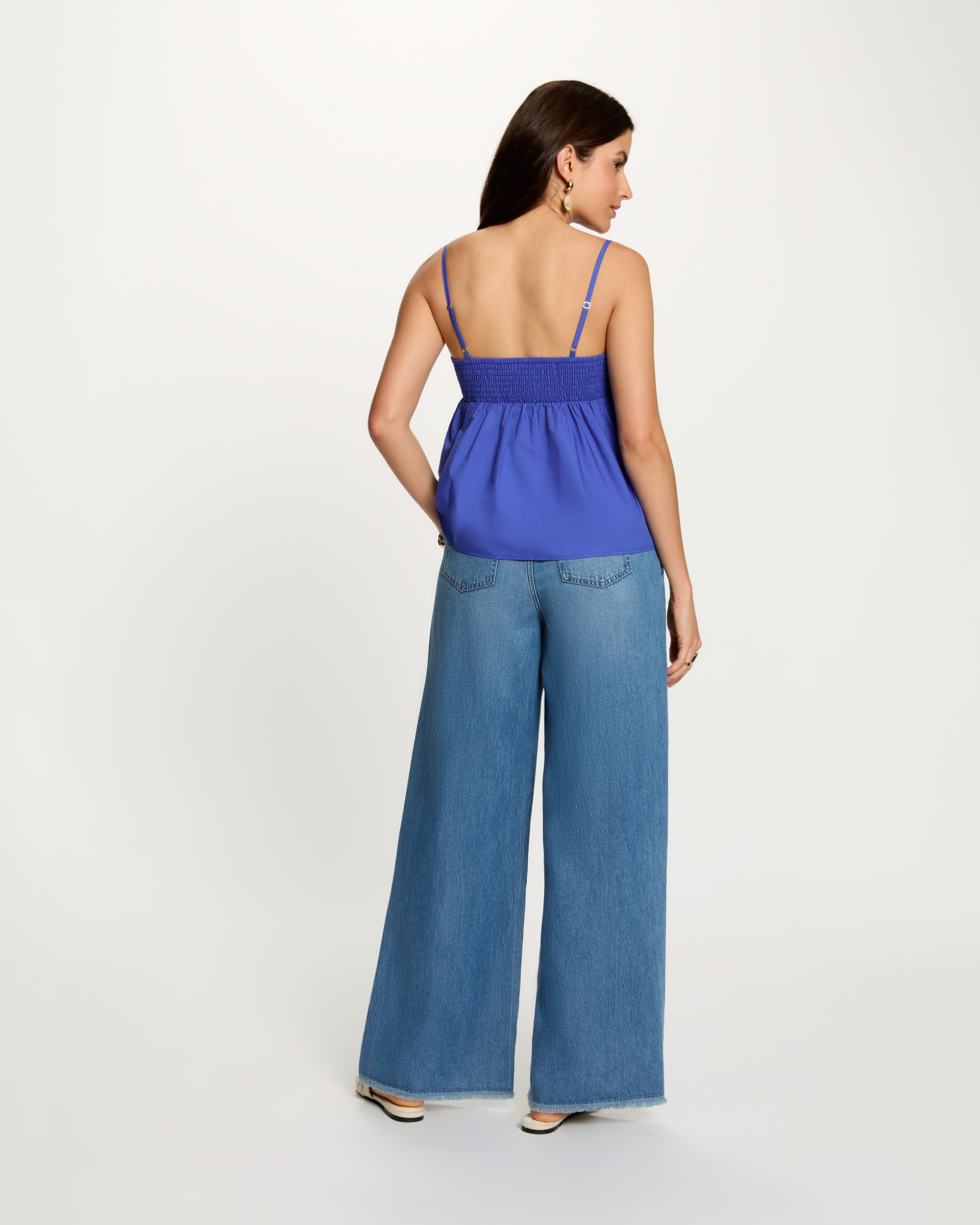 Top de mujer bordado tirantes finos - Morgan - Azul Azul-2