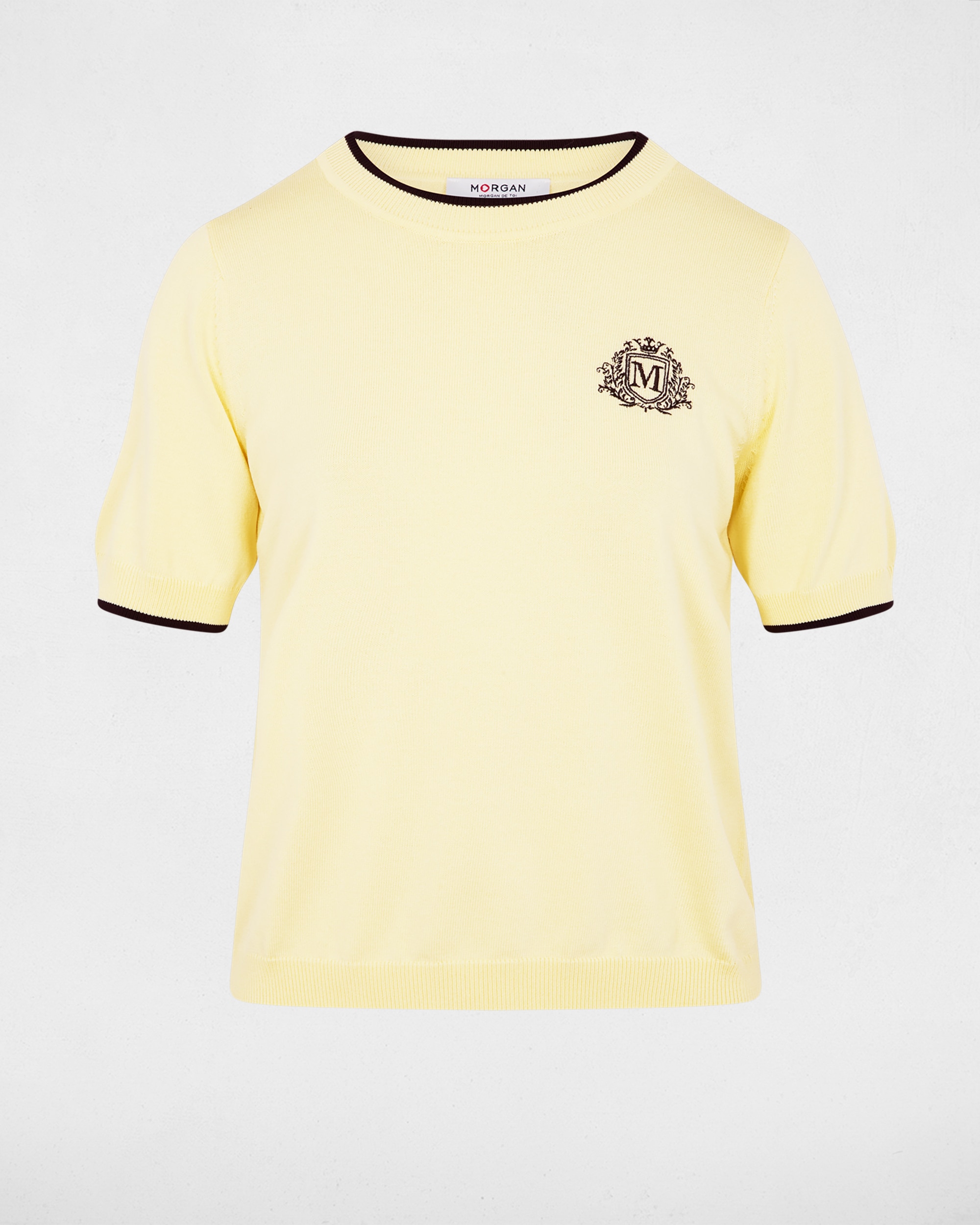 Camiseta de mujer en punto fino con manga corta - Morgan - Amarillo Amarillo-5