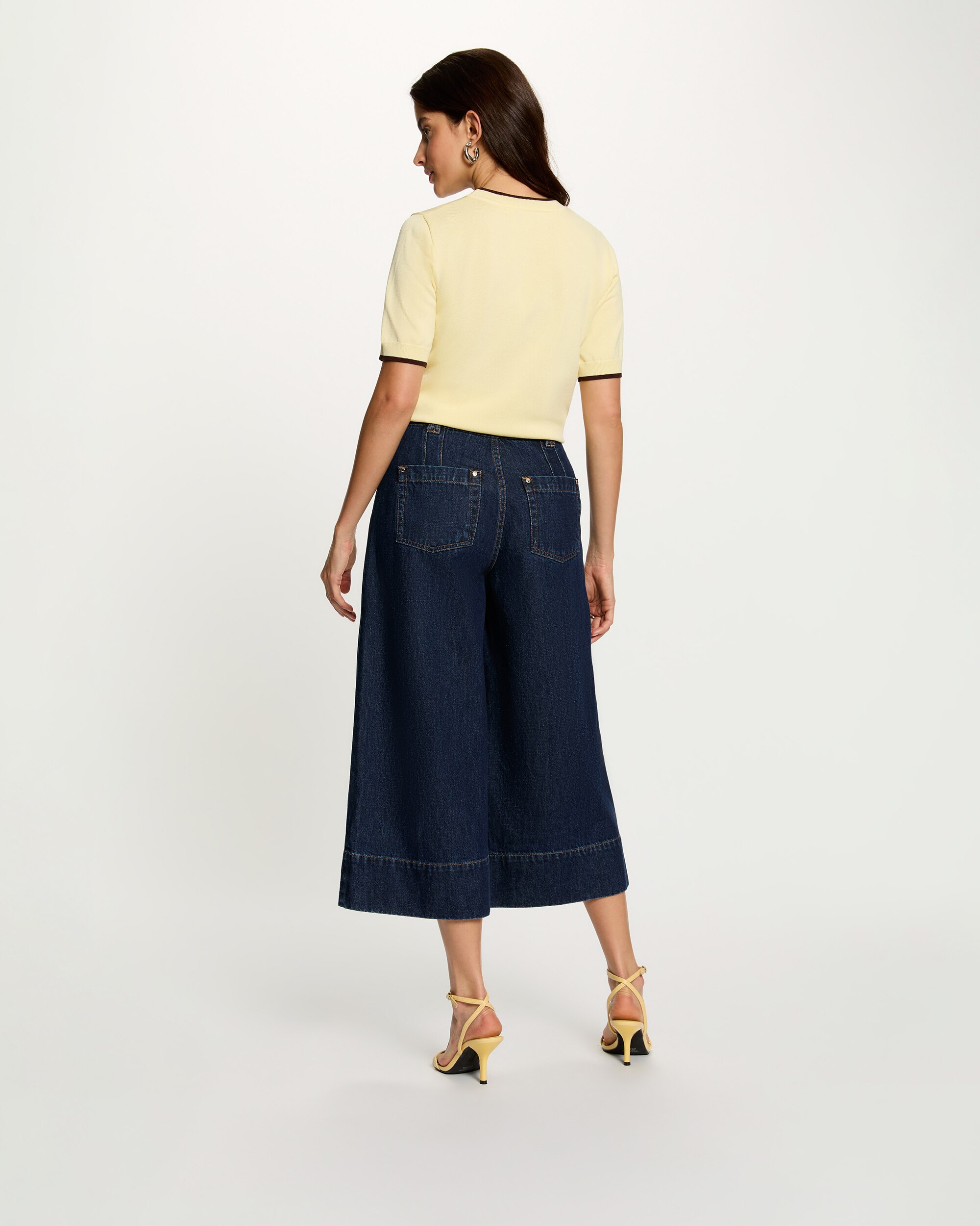 Camiseta de mujer en punto fino con manga corta - Morgan - Amarillo Amarillo-2