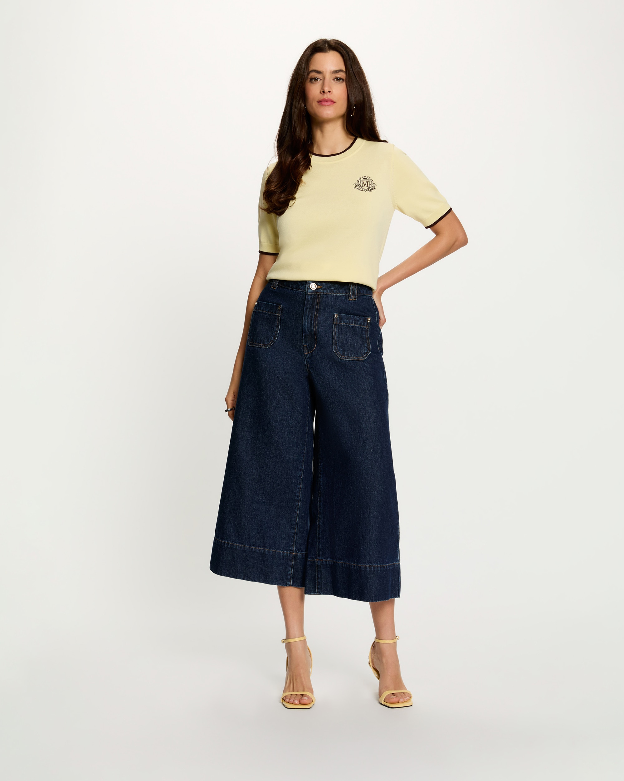 Camiseta de mujer en punto fino con manga corta - Morgan - Amarillo Amarillo-3