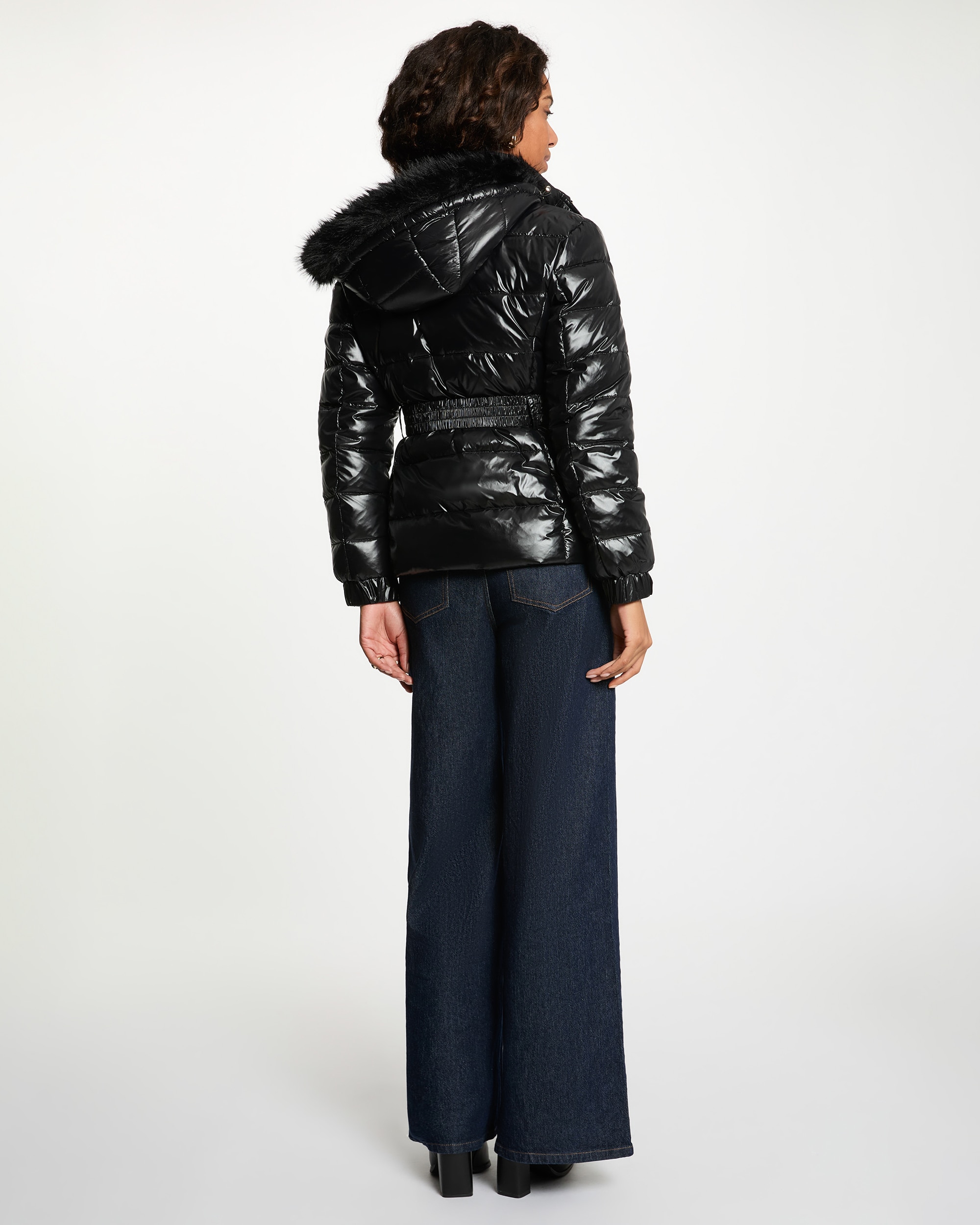 Plumíferos de mujer con capucha - Morgan - Negro brillante Negro brillante-2