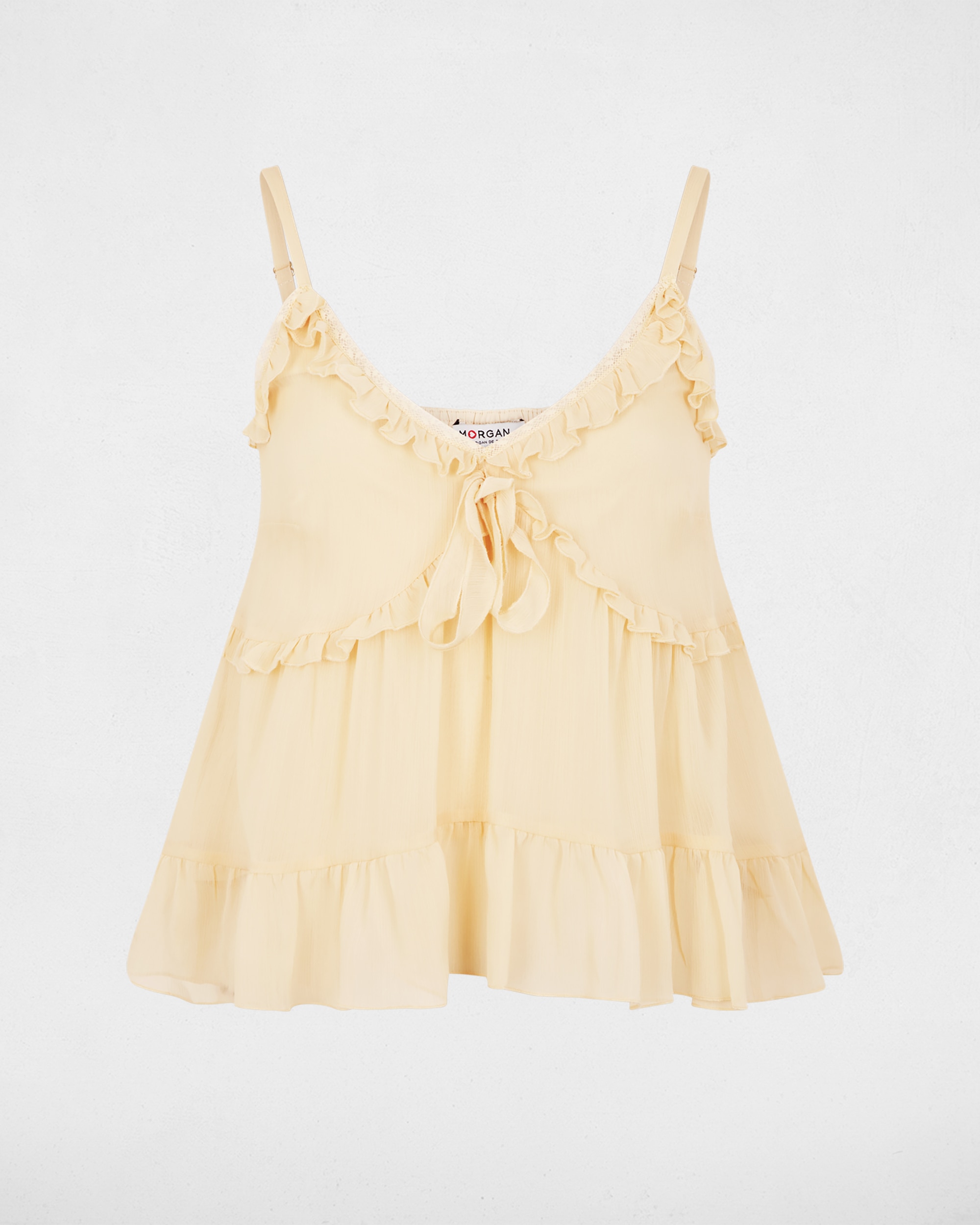 Top de mujer con volantes y lazo - Morgan - Camel Camel-5