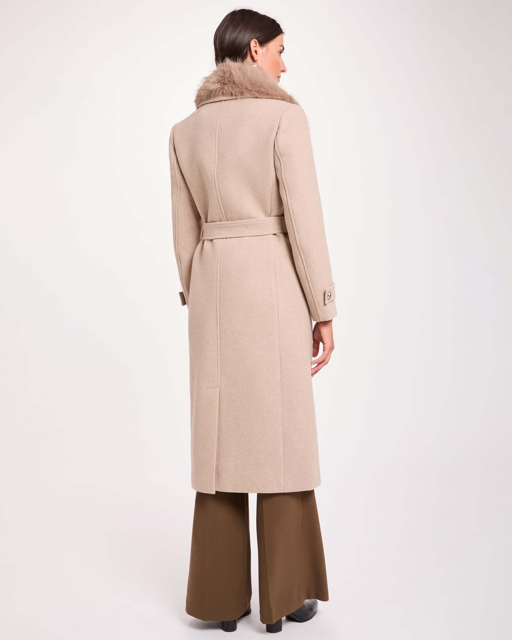 Abrigo de paño de mujer en lana - Morgan - Beige Beige-2