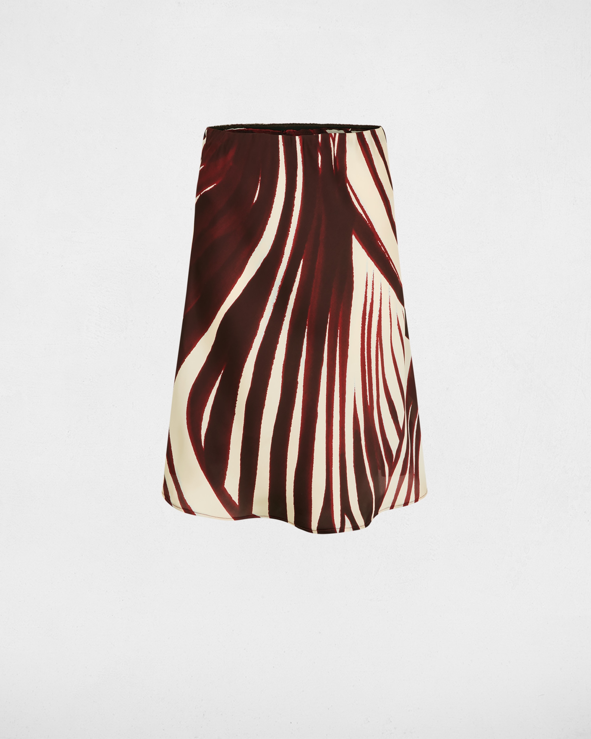 Falda midi satinada con estampado de rayas - Morgan - Multicolor Multicolor-5