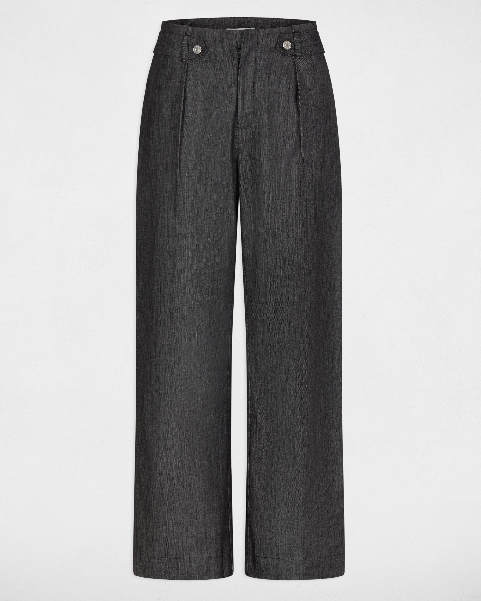 Pantalones anchos de mujer con pinzas - Morgan - Negro Negro-5