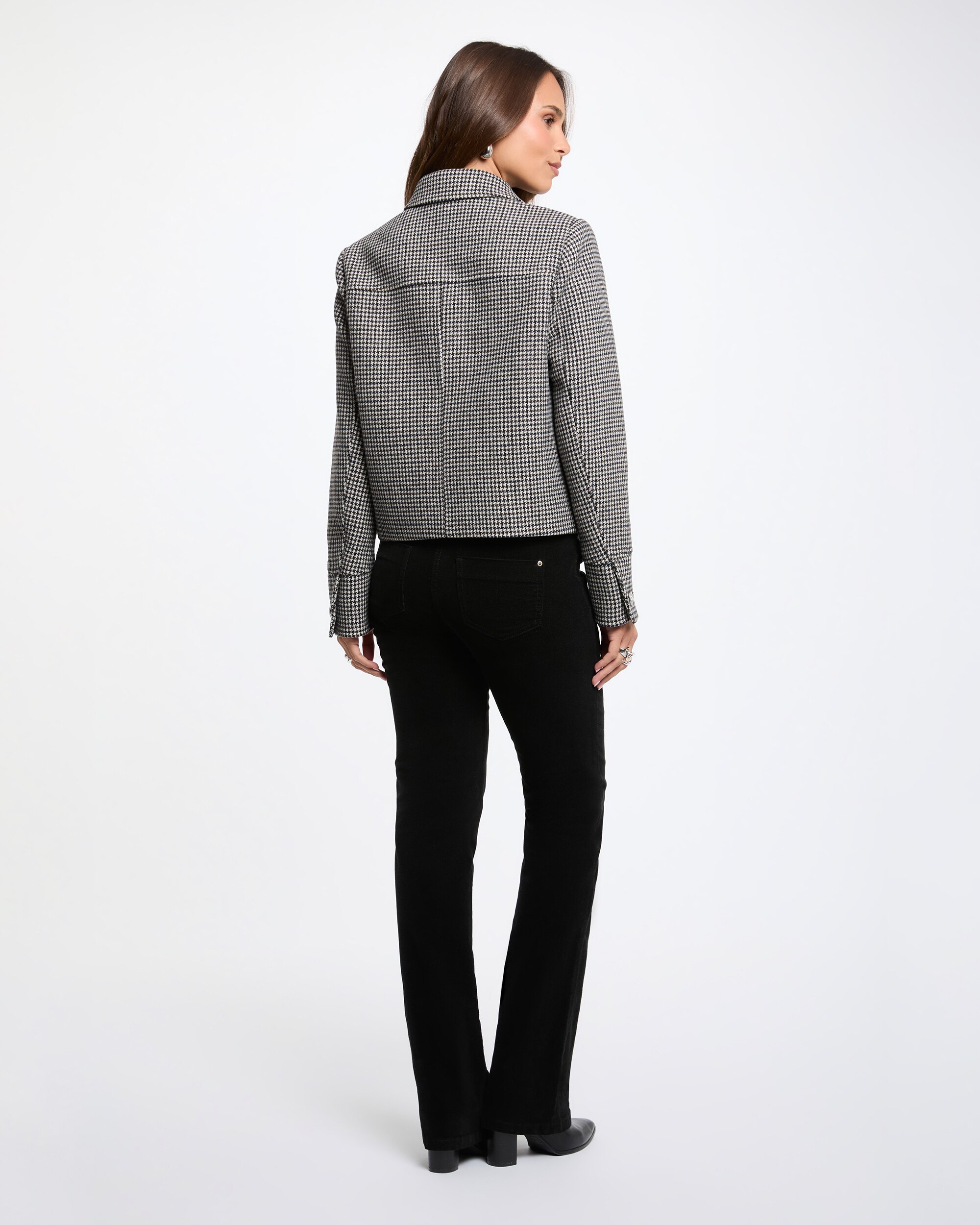 Chaqueta de mujer corta con cuello sastre - Morgan - Multicolor Multicolor-2