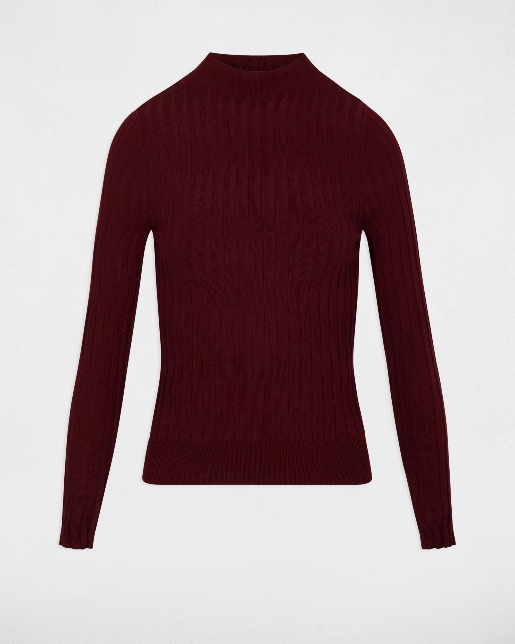 Jersey de mujer con cuello alto - Morgan - Burdeos Burdeos-5