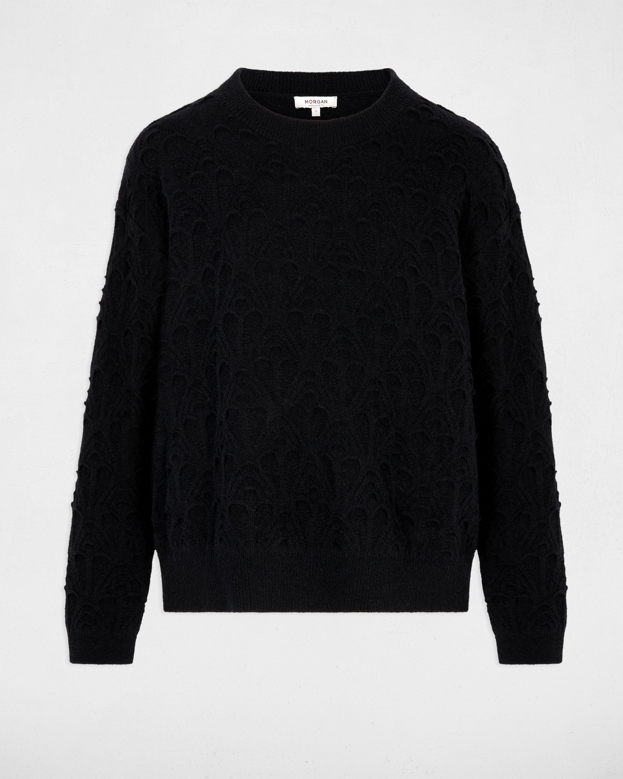 Jersey de mujer con punto calado - Morgan - Negro Negro-5