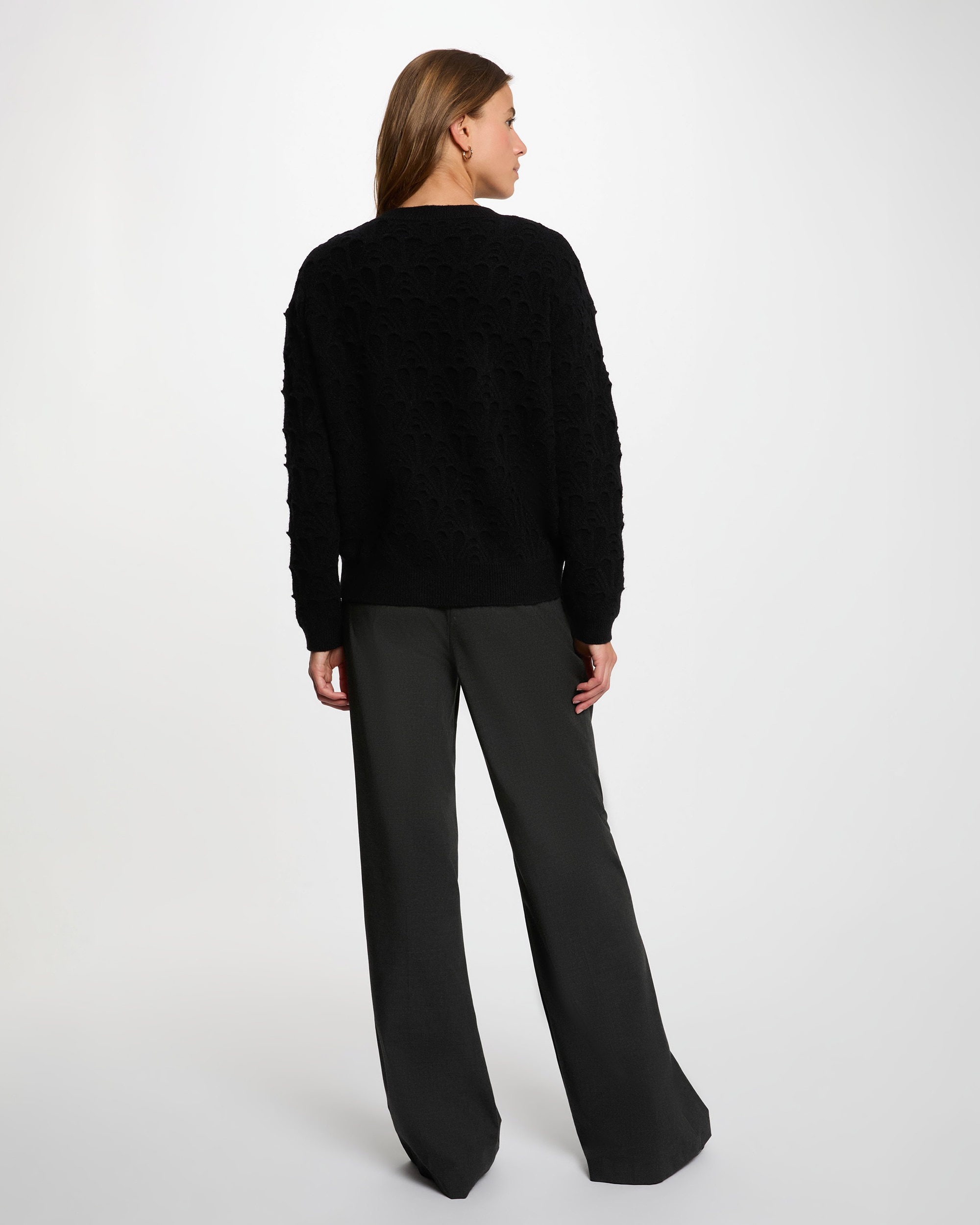 Jersey de mujer con punto calado - Morgan - Negro Negro-2