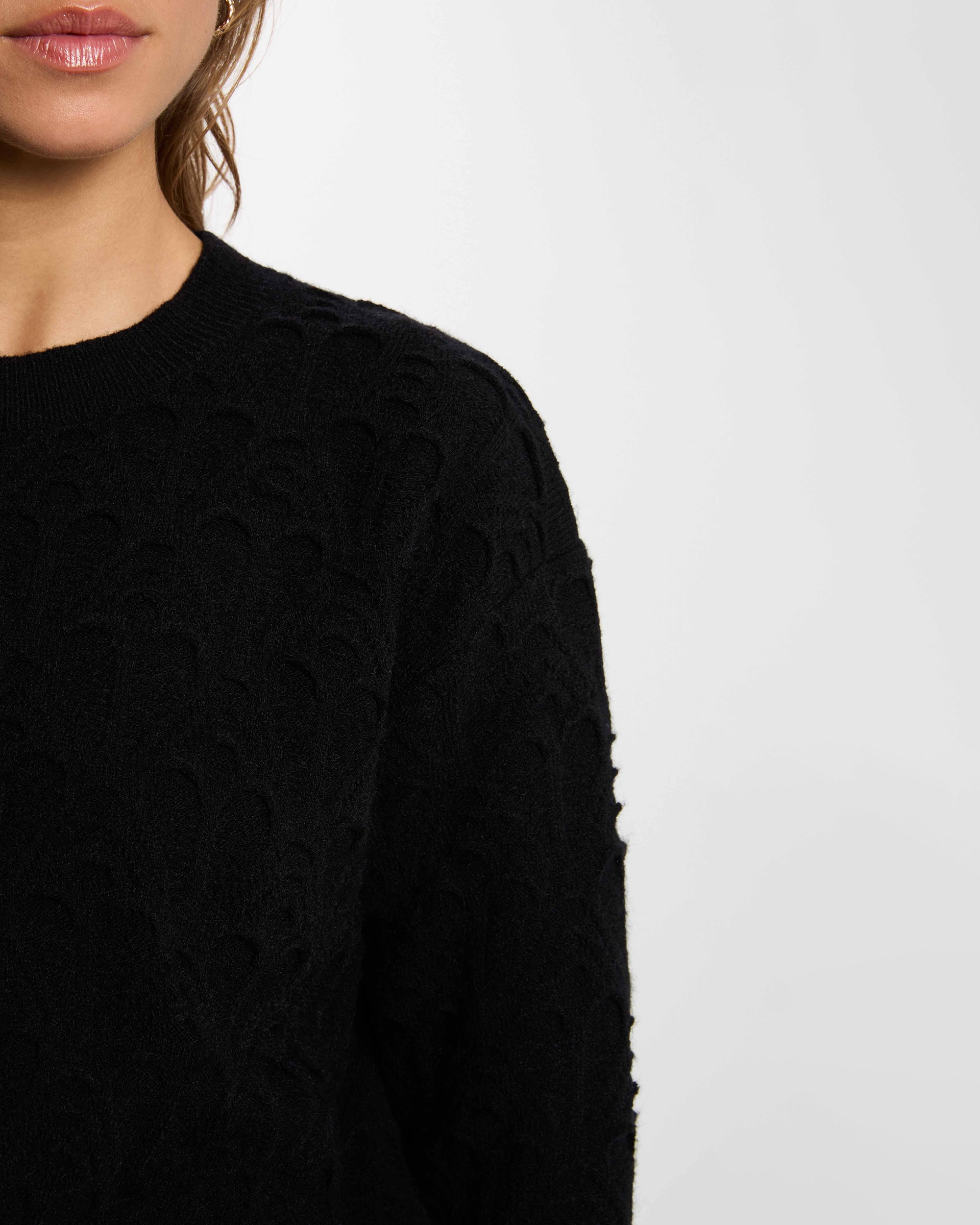 Jersey de mujer con punto calado - Morgan - Negro Negro-4