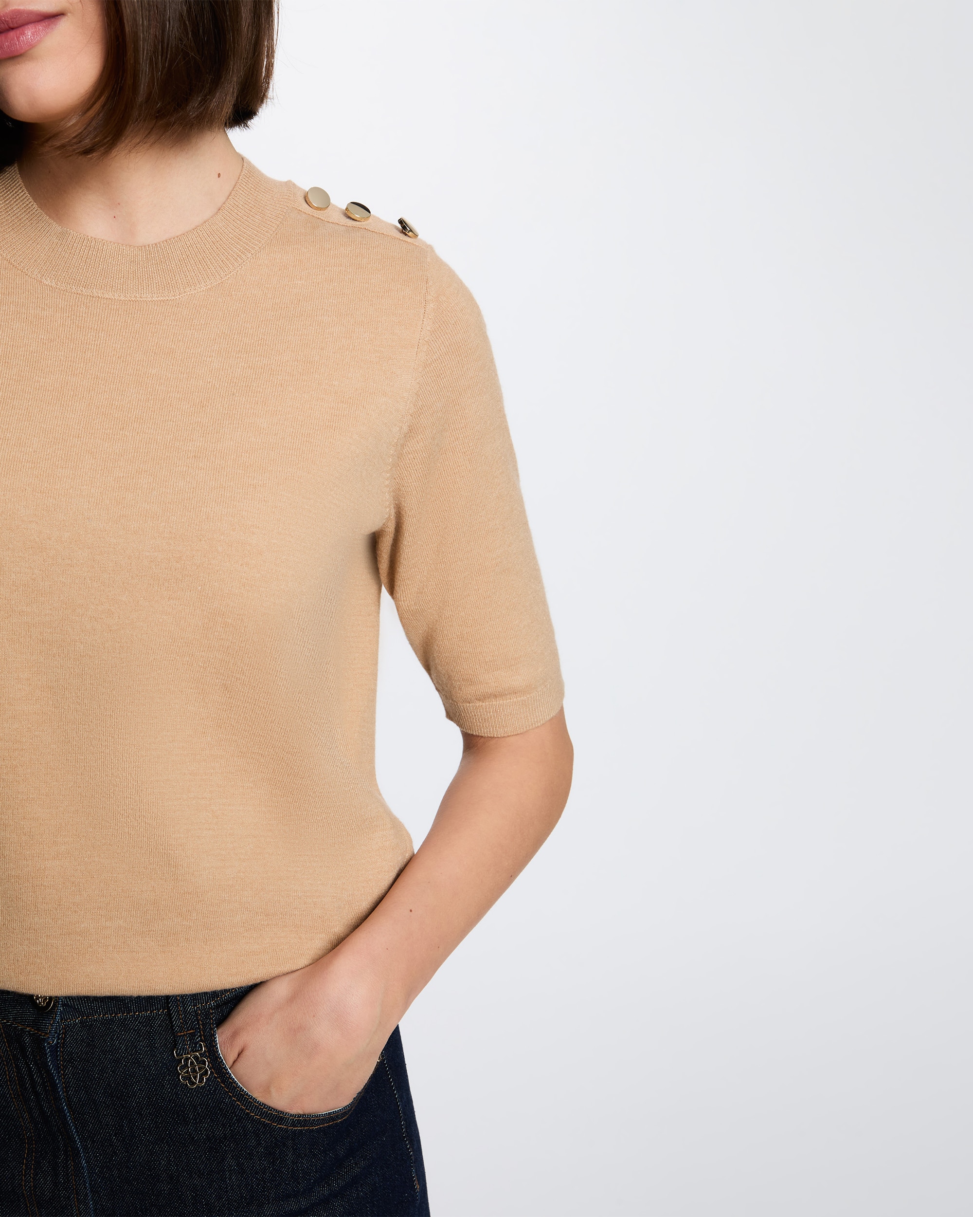 Jersey de mujer en lana - Morgan - Beige Beige-4