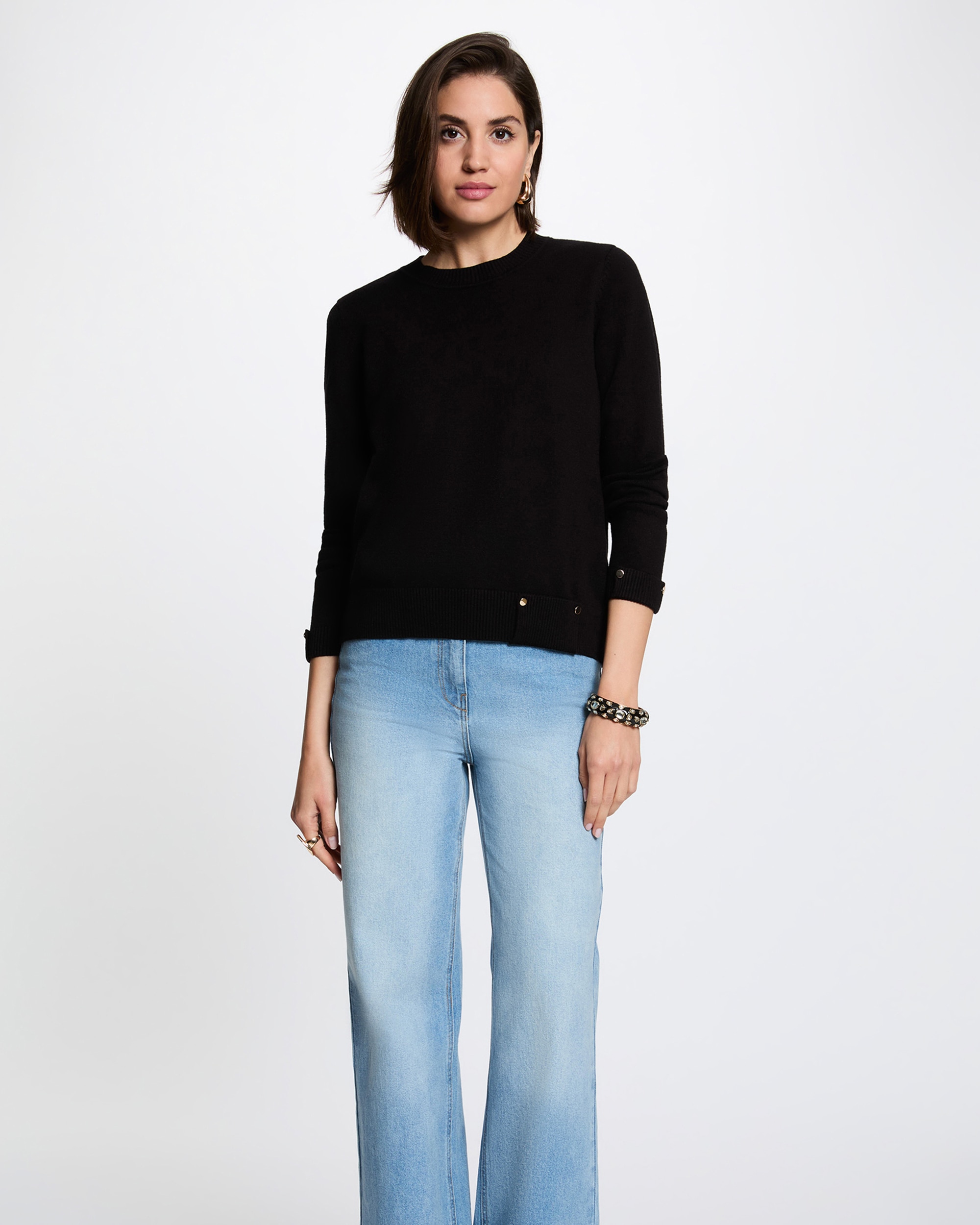 Jersey de mujer con botones - Morgan - Negro Negro-1