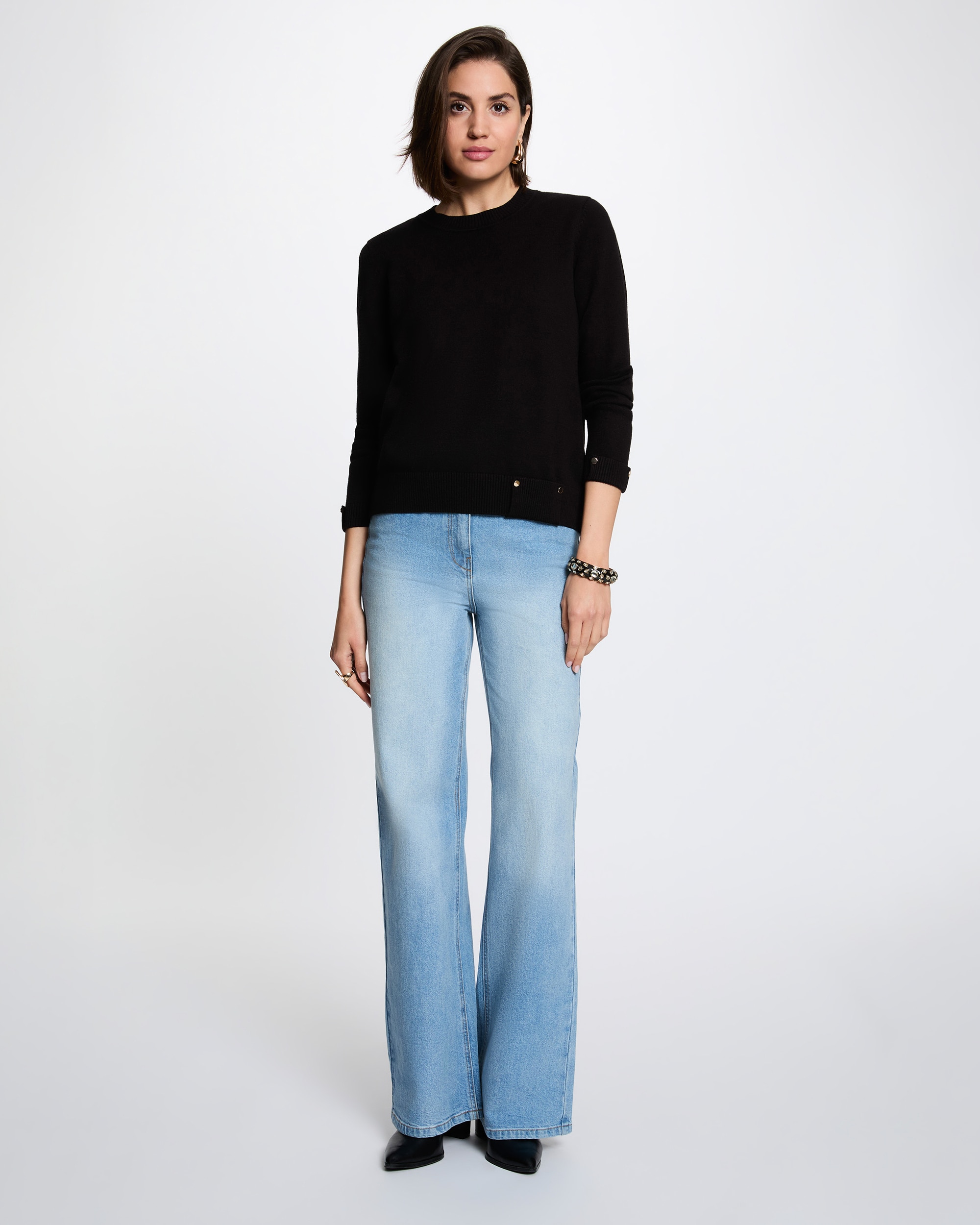Jersey de mujer con botones - Morgan - Negro Negro-3
