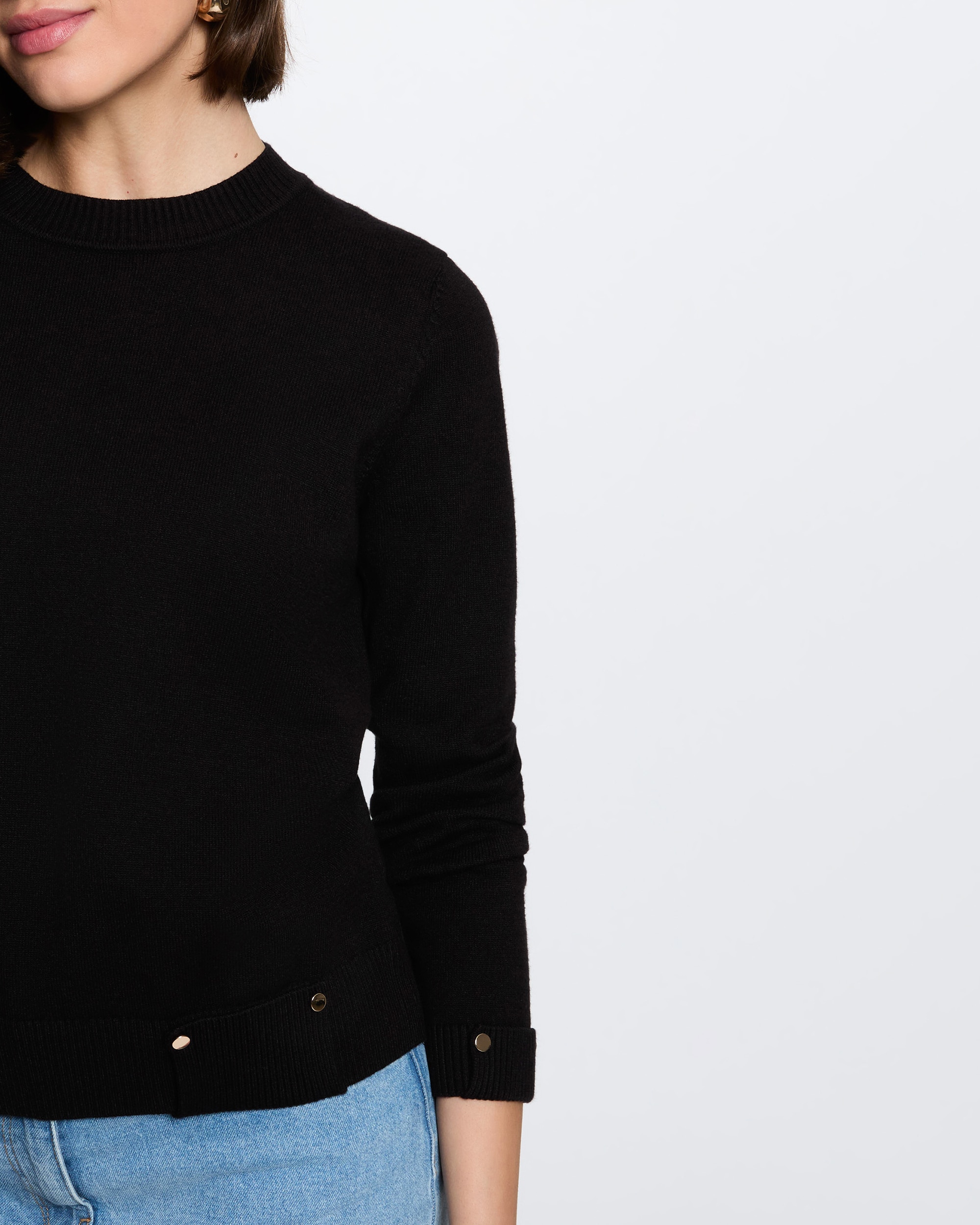Jersey de mujer con botones - Morgan - Negro Negro-4