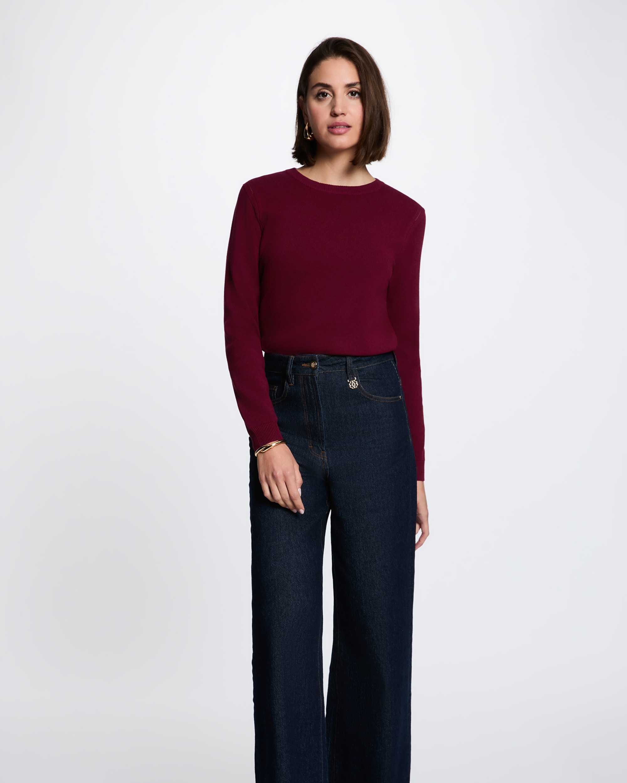 Imagen 1 de Jersey de mujer con cuello redondo - Morgan - Burdeos Burdeos