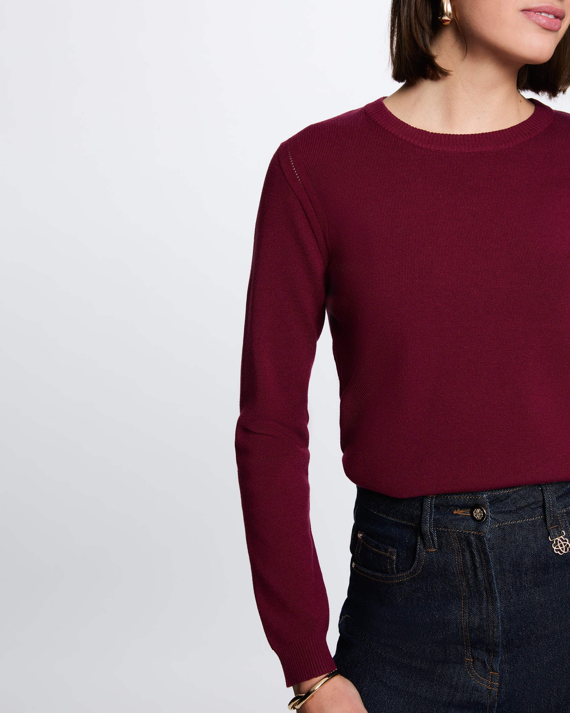 Imagen 4 de Jersey de mujer con cuello redondo - Morgan - Burdeos Burdeos